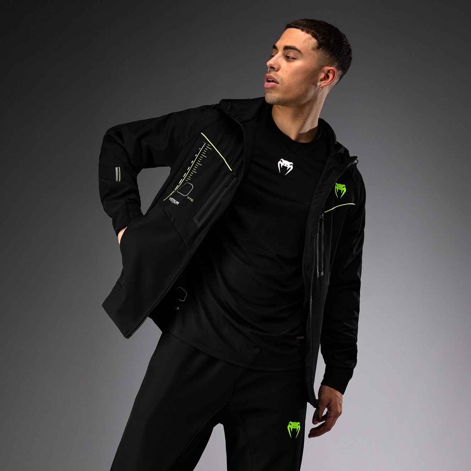 Venum Training Camp 4.0 Track Jacket - Black/Neon Green - Venum