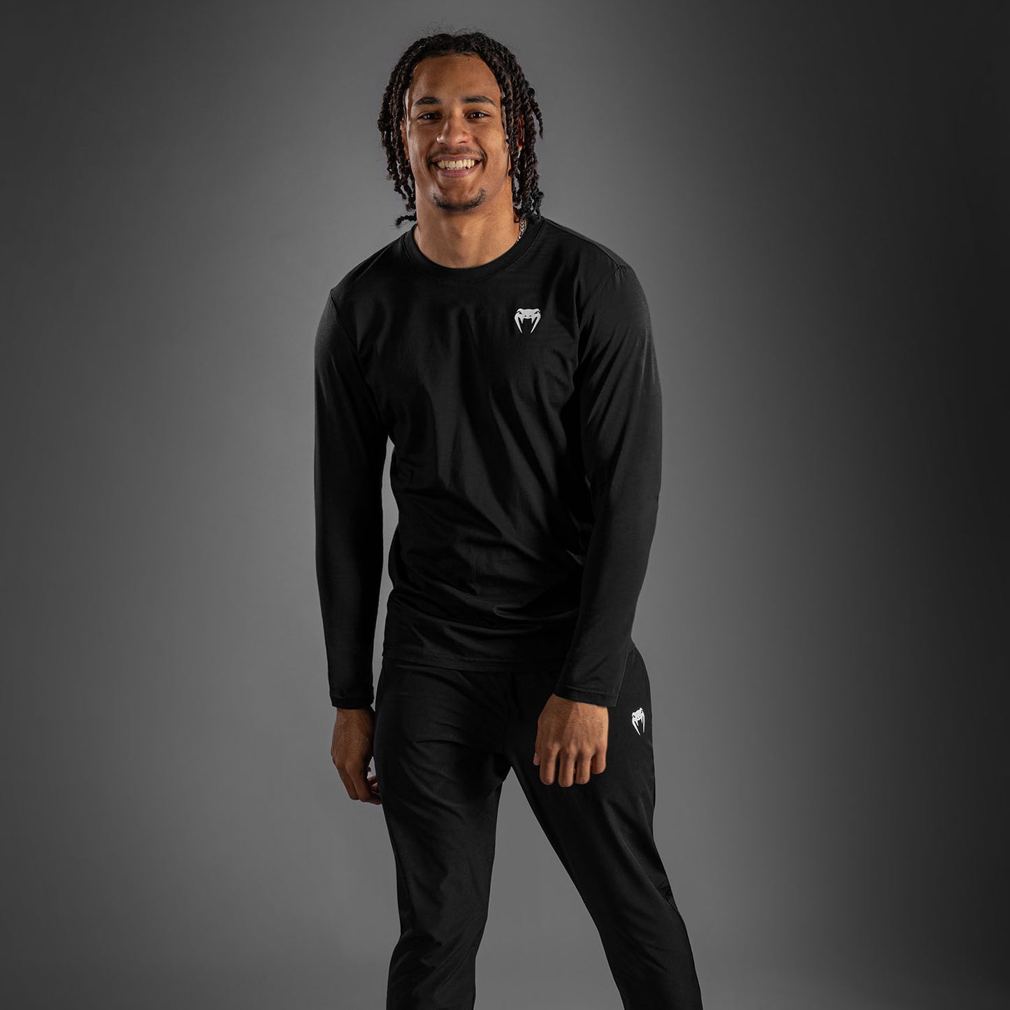 Venum Lineup Personalized Long Sleeve T-Shirt - Black/White