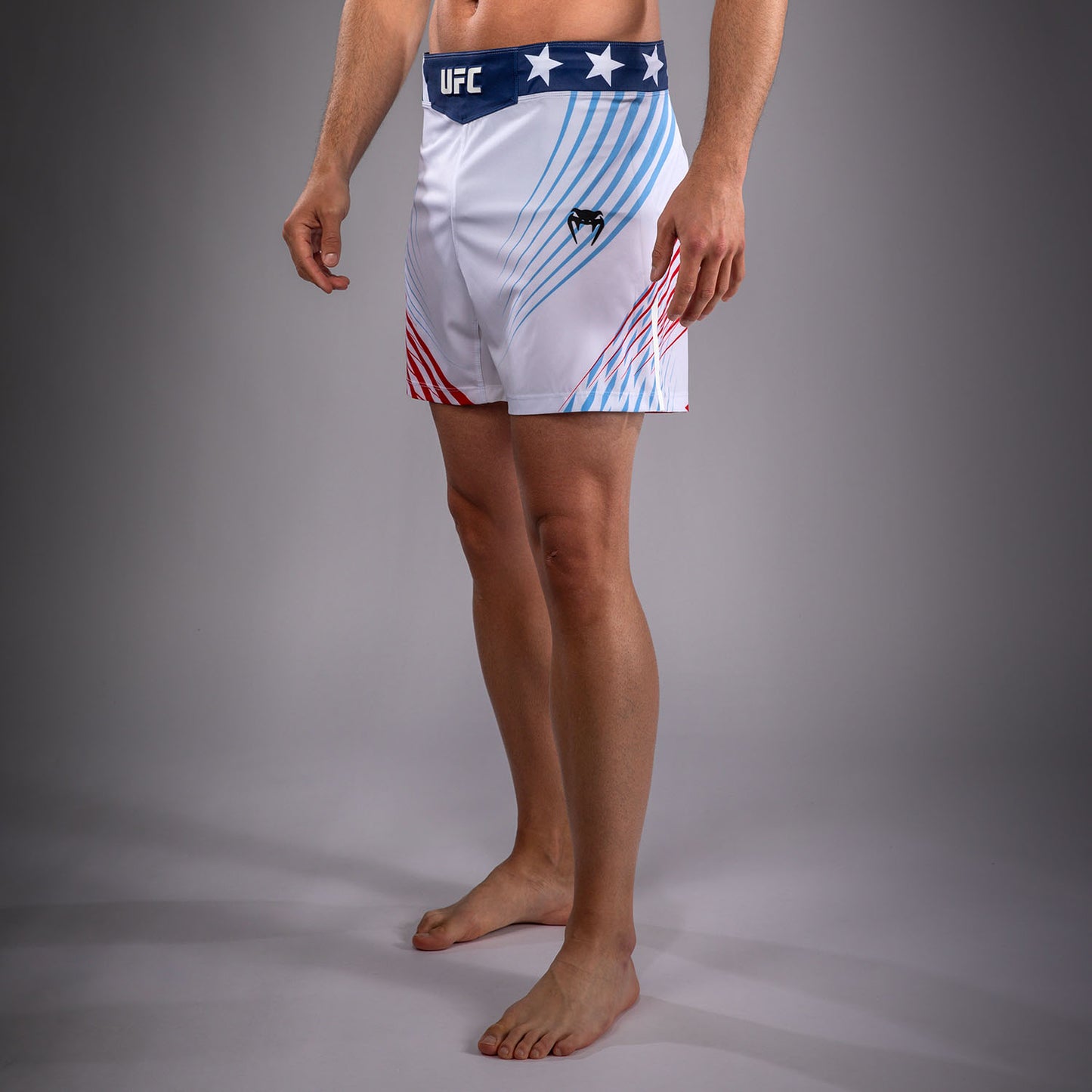 Men's Official UFC Freedom 250 by Venum White Personalized Authentic Fight Night Short Fit Fight Short