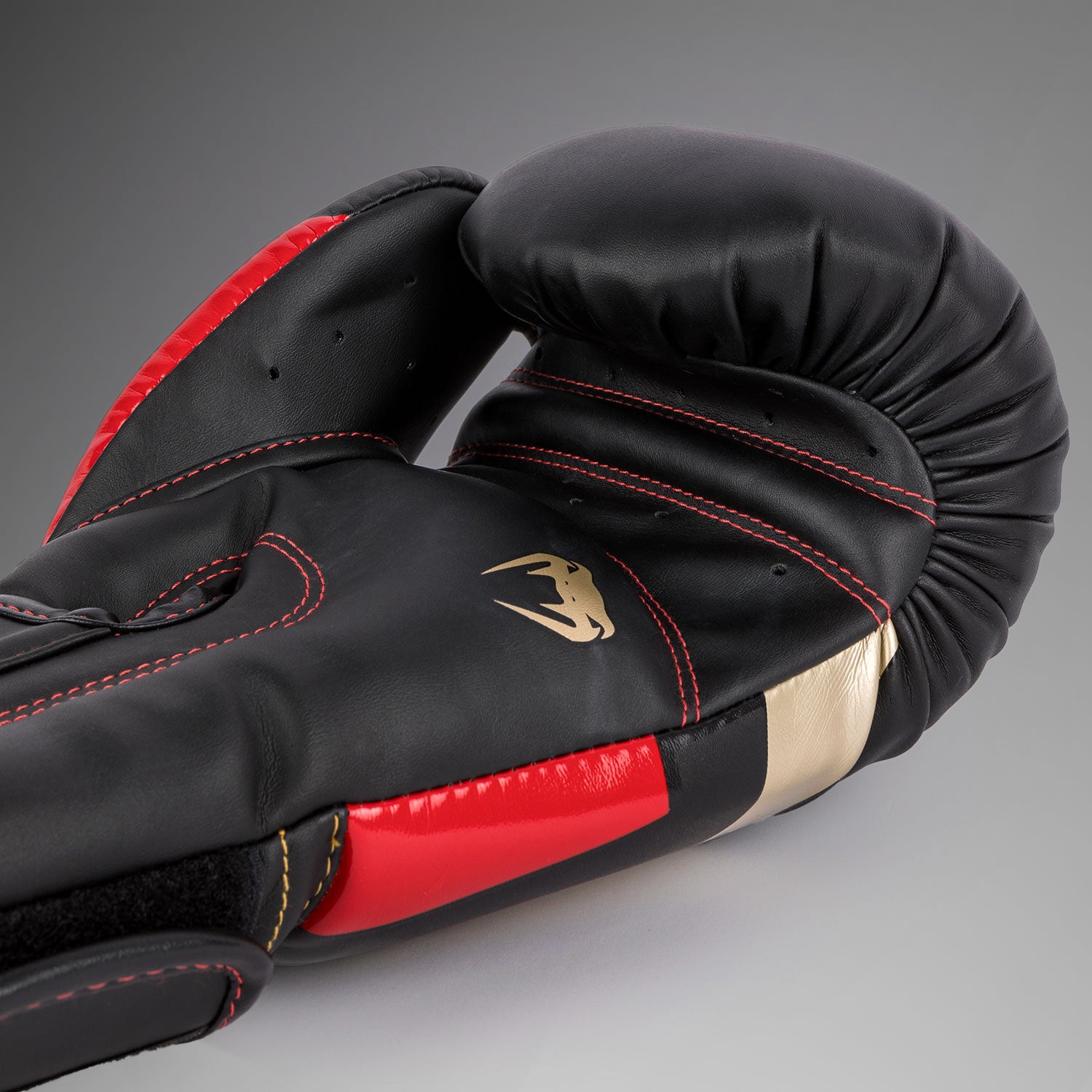 Venum Elite Boxing Gloves - Black/Gold/Red - Venum