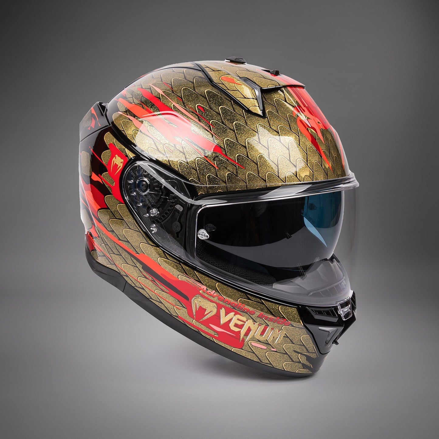 Venum x Shark SKWAL i3 Motorcycle Helmet - Red/Gold