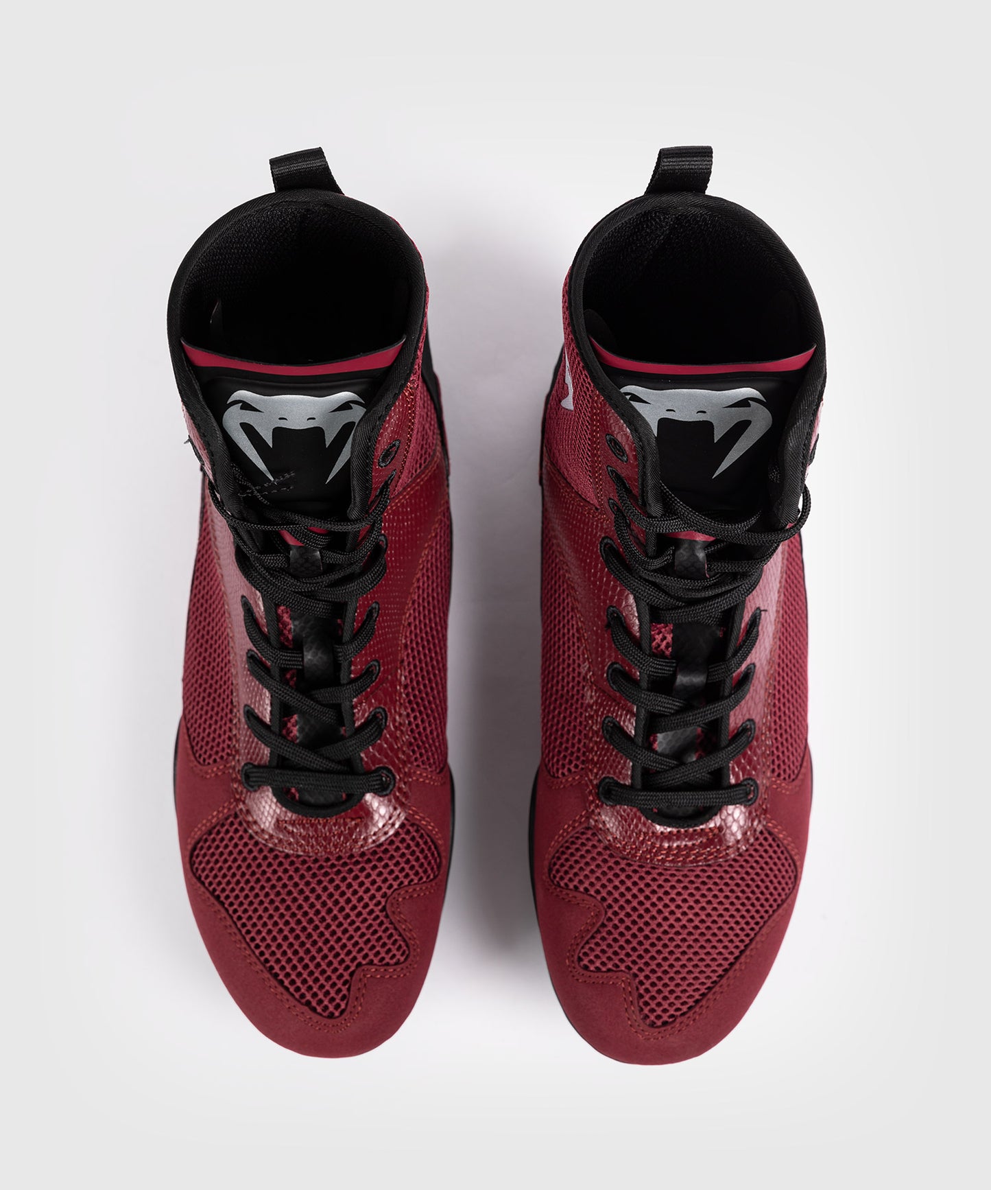 Venum Elite Boxing Shoes - Burgundy / Silver