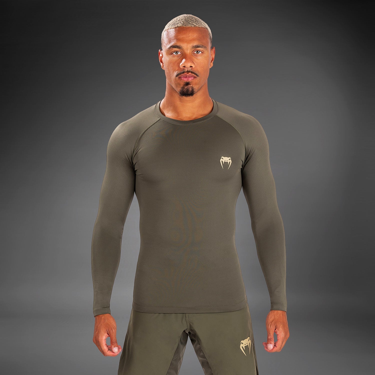Venum Contender Men's Long Sleeve Rashguard - Khaki - Venum