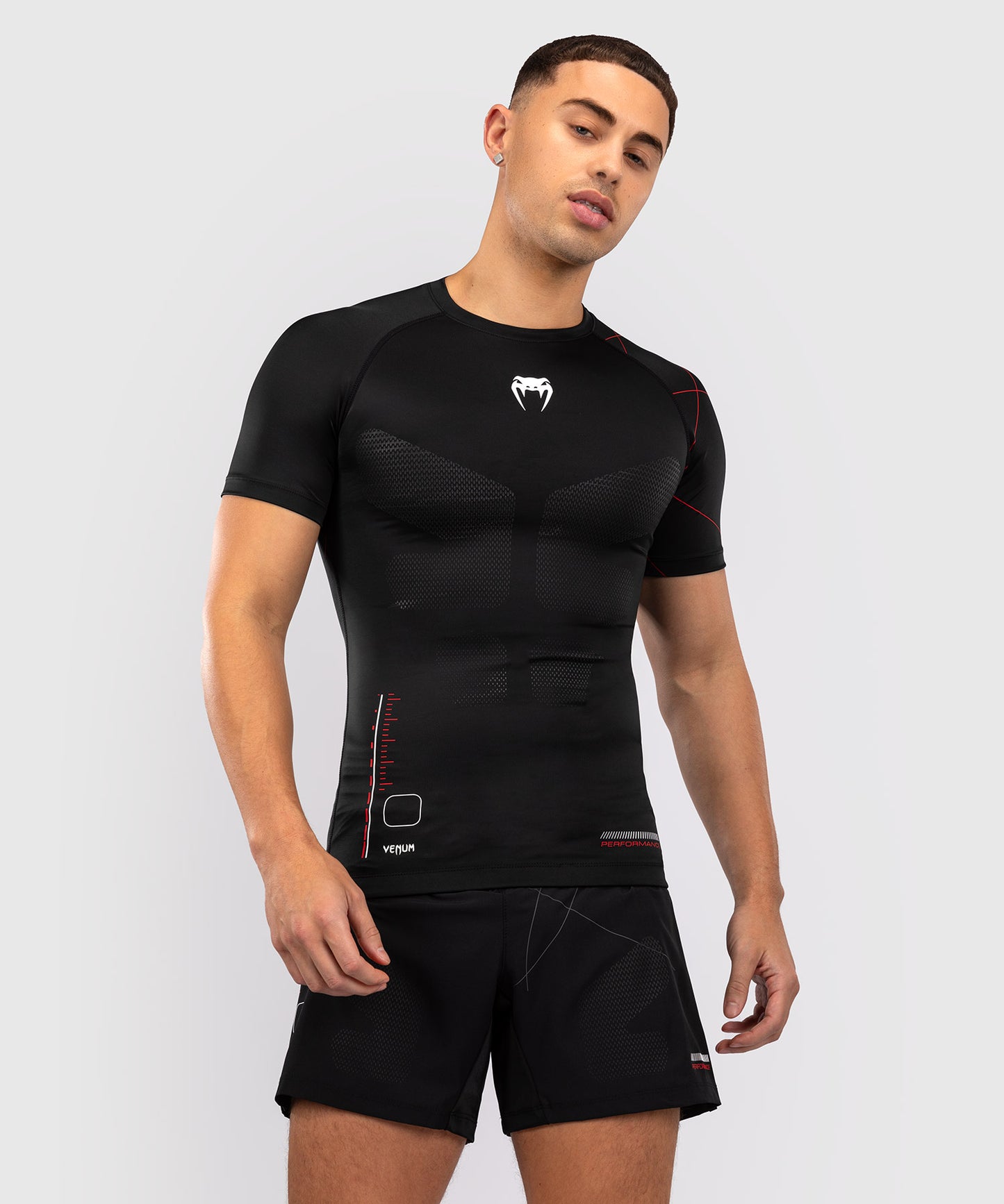 Venum Tactical XT Short Sleeve Rashguard - Black/Fire Red