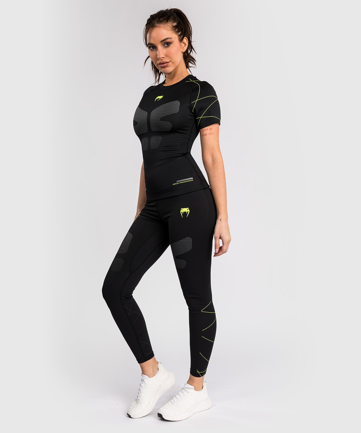 Venum Training Camp 4.0 Short Sleeve Rashguard - Black/Neon Green