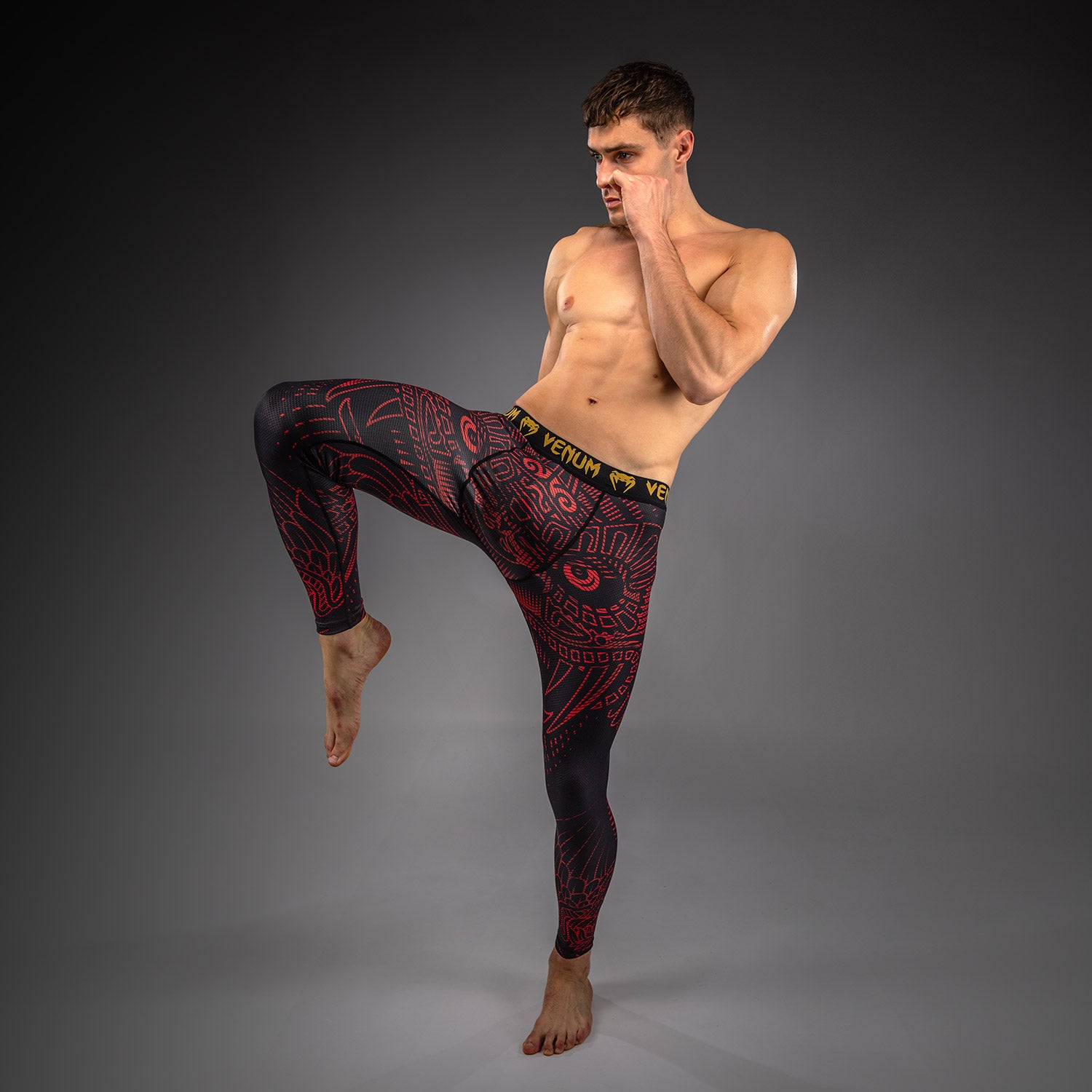 Venum Quetzal Fury Spats - Black/Fury Red/ Tangerine - Venum