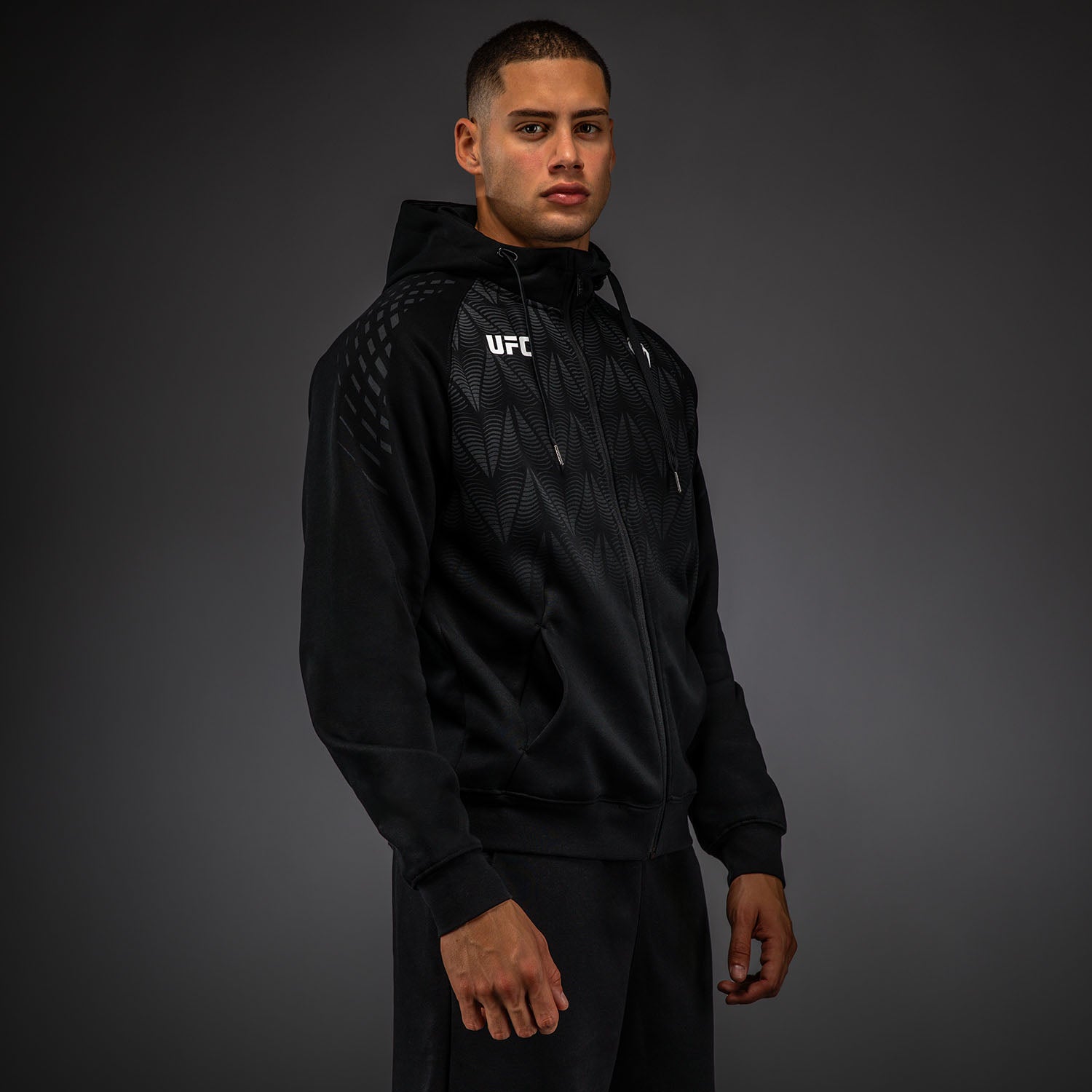 Men's UFC Zenith by Venum Replica Black Zip Hoodie - Venum