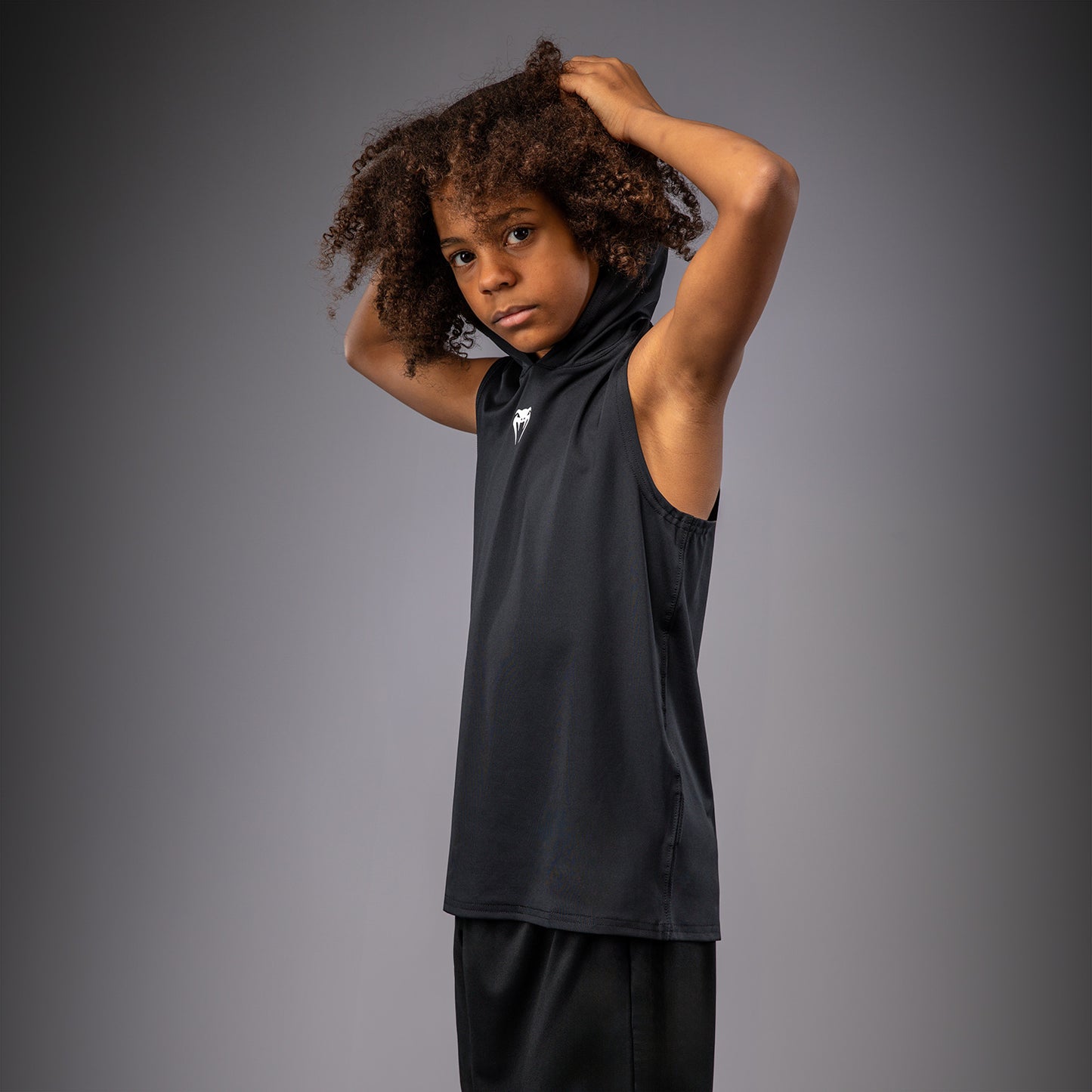 Venum Elite Kids Sleeveless Dry-Tech Hoodie - Black