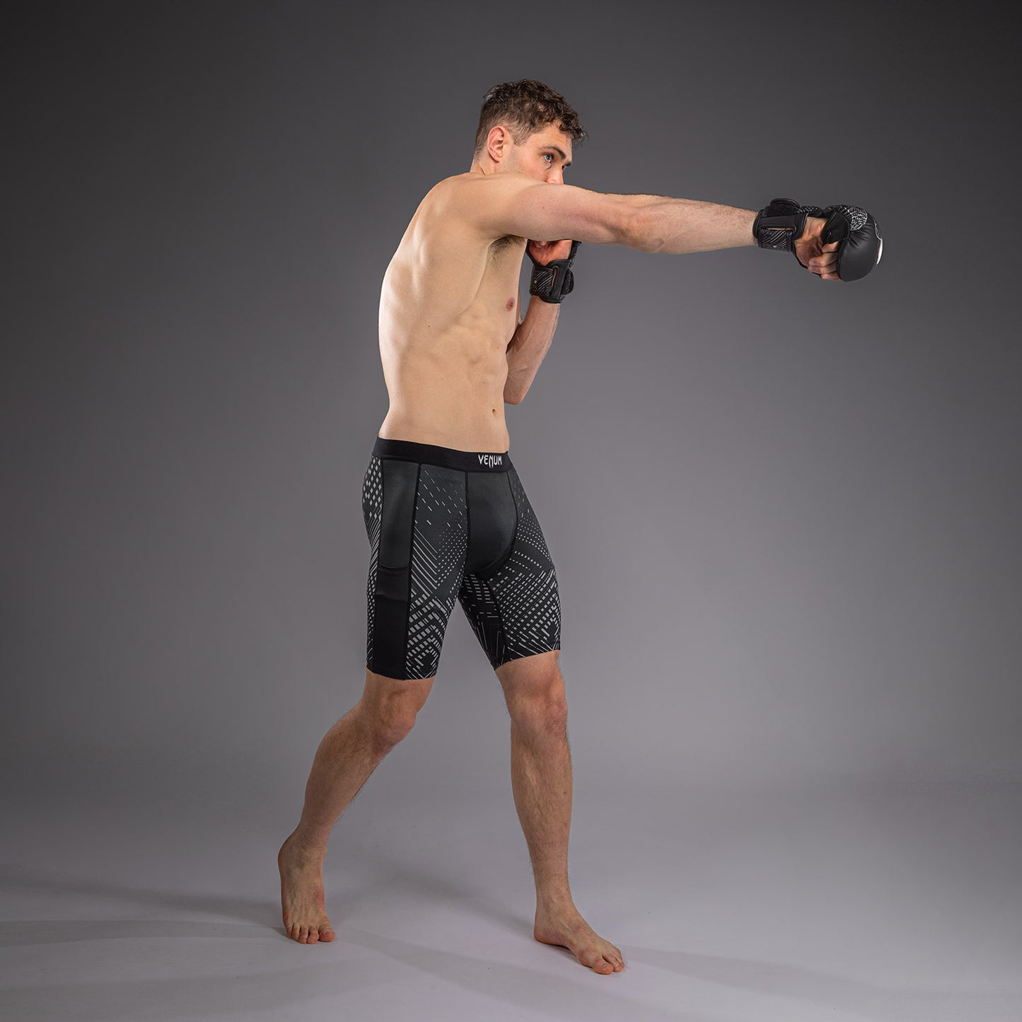 Venum Midnight Fury Vale Tudo Shorts - Black/Grey/Silver  product-type_Compression shorts Venum