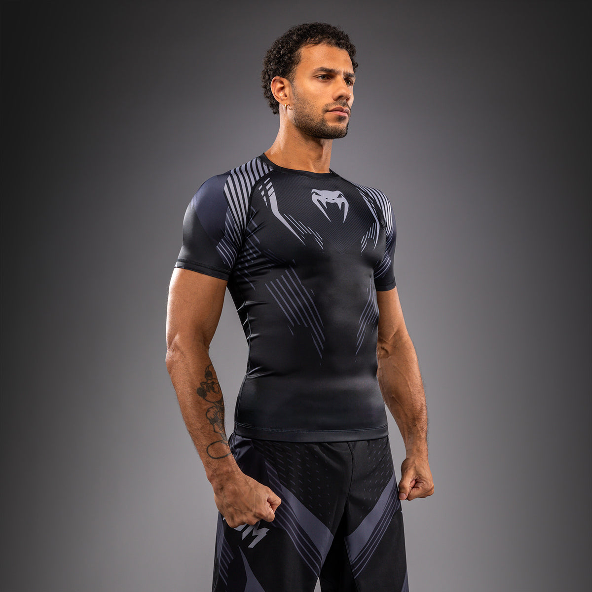 Venum No-Gi 6.0 Short Sleeve Rashguard - Black/Grey  product-type_Compression T-Shirts Venum