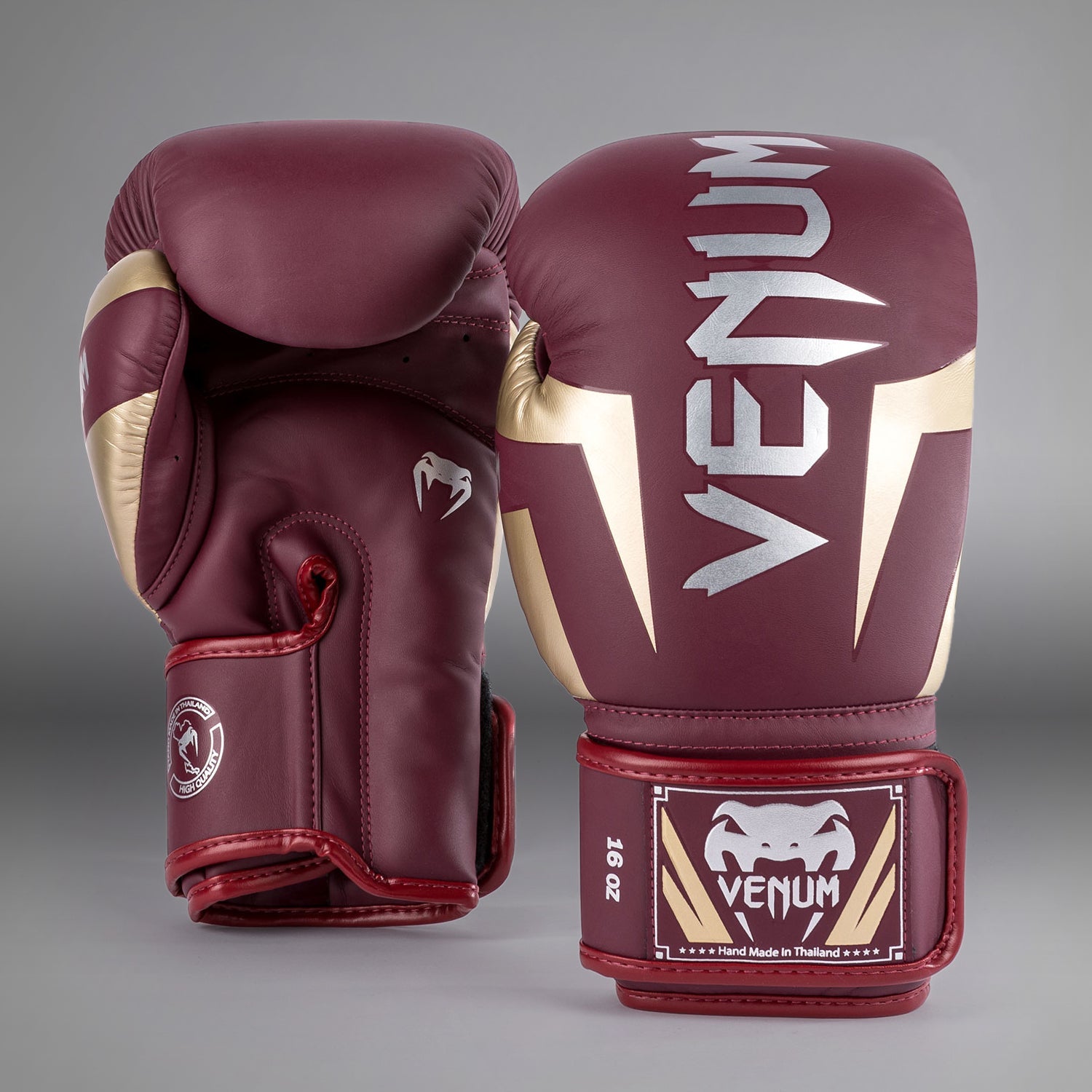 Venum Elite Boxing Gloves Burgundy/Gold Venum - Main Image