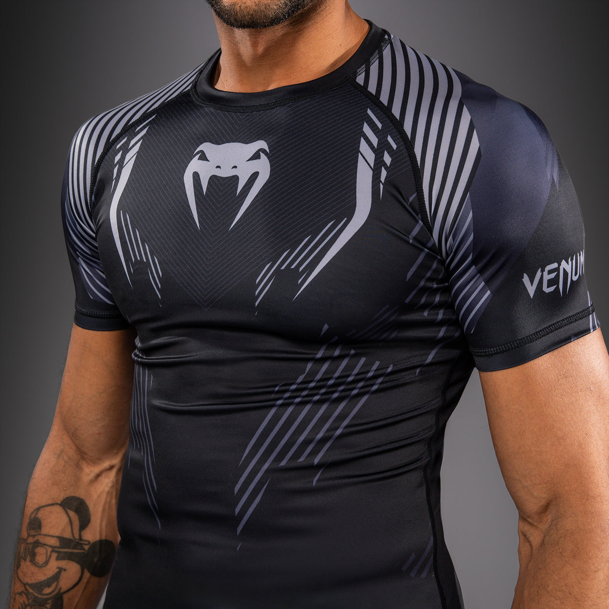 Venum No-Gi 6.0 Short Sleeve Rashguard - Black/Grey  product-type_Compression T-Shirts Venum