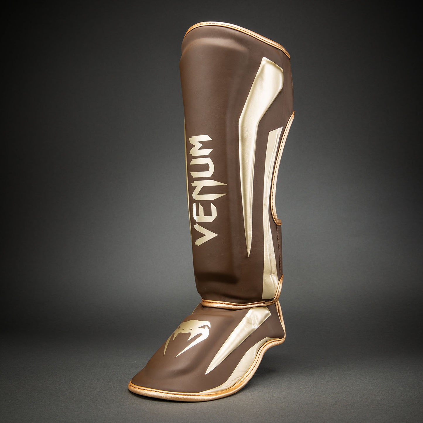 Venum Elite Shin Guards - Dark Brown