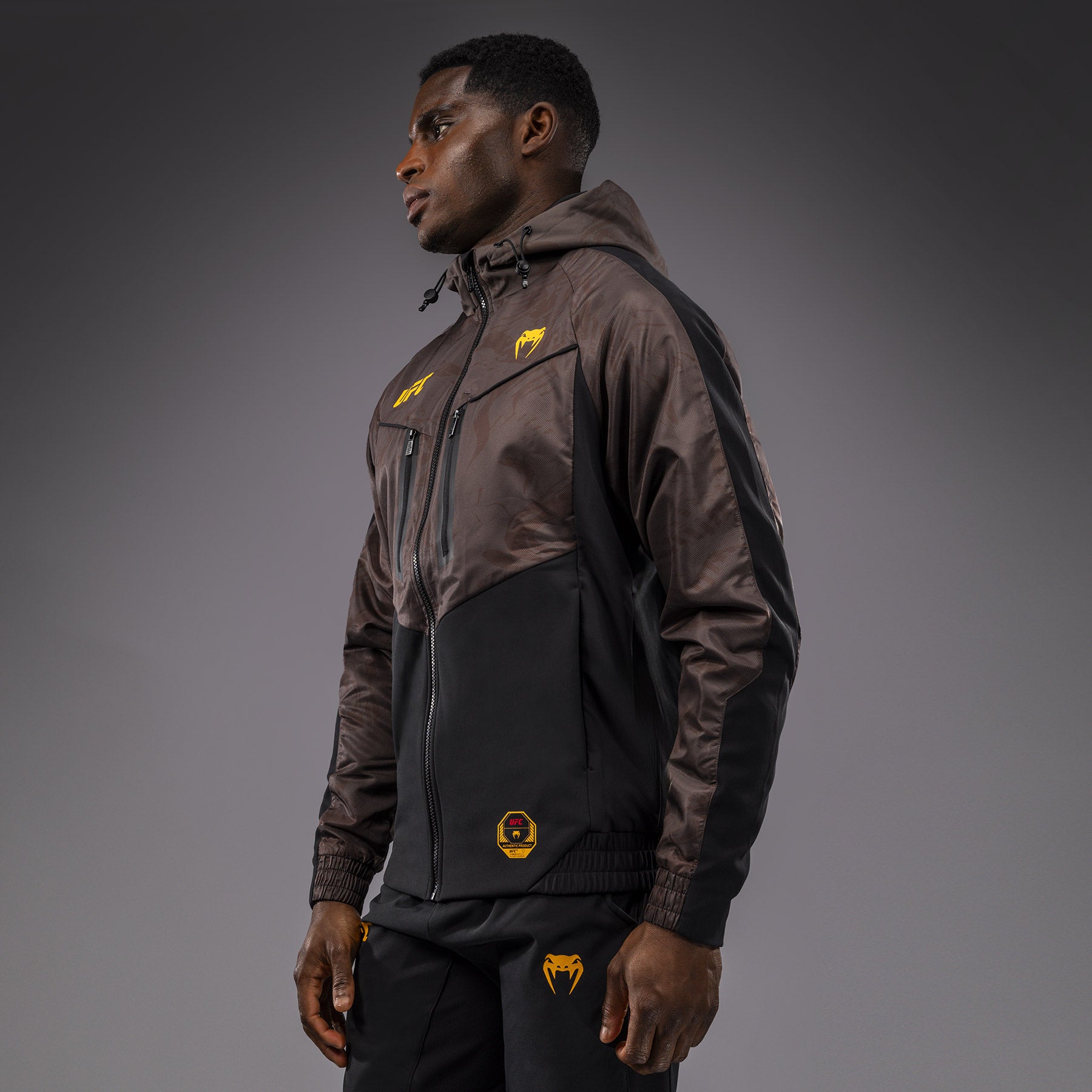 UFC Fusion by Venum Fight Week Men's Zip Hoodie - Earthen Brown