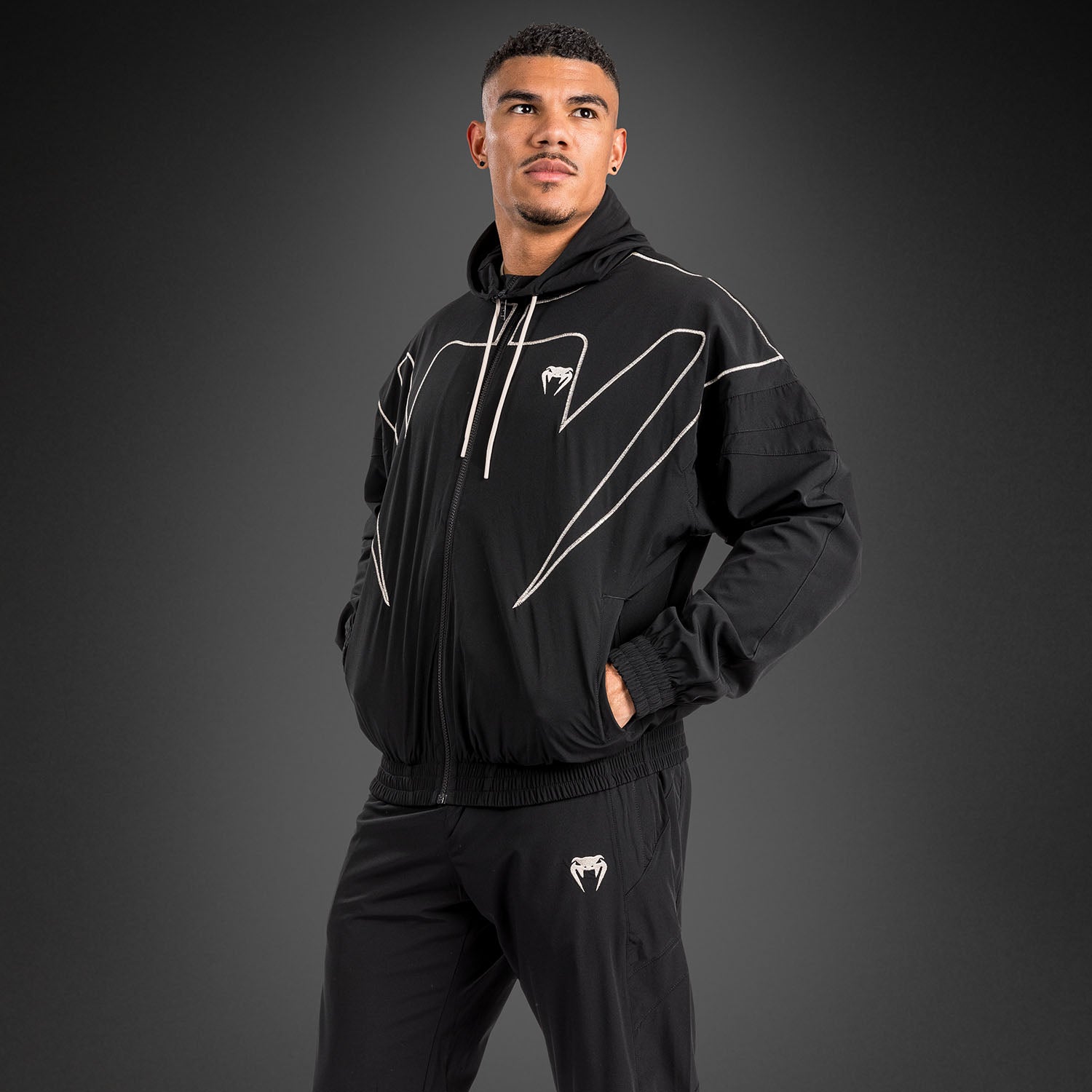 Venum Attack 90 Tracksuit Jacket - Black/White - Venum
