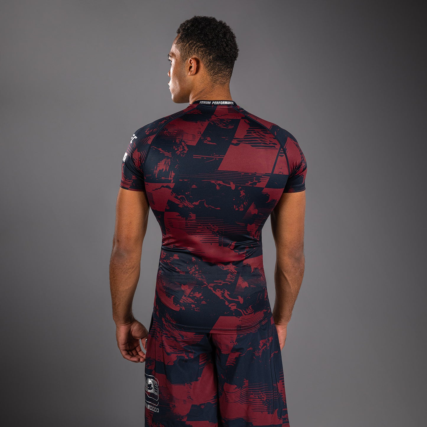 Men's UFC Zenith by Venum Burgundy Authentic Fight Week Performance Short Sleeve Rashguard
