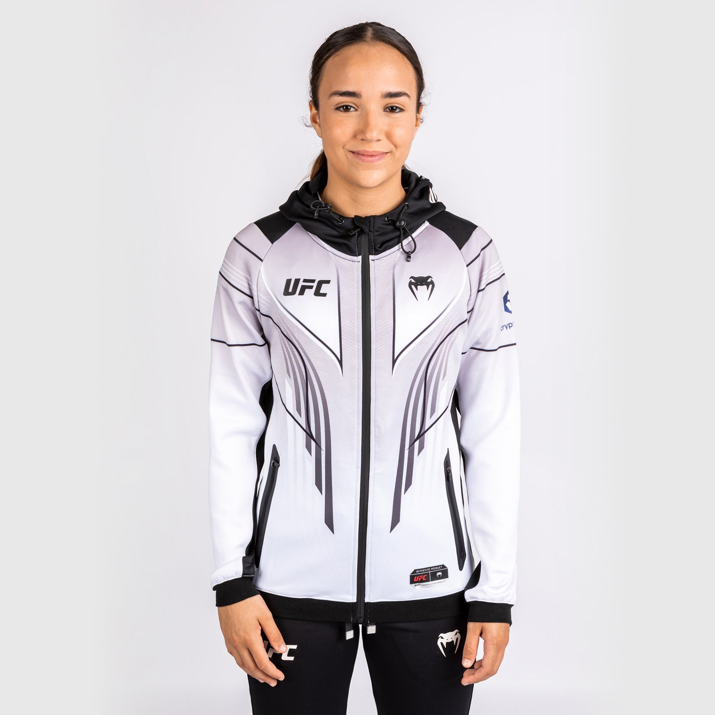 UFC Venum Personalized Authentic Fight Night 2.0 Kit by Venum Women's Walkout Hoodie - White