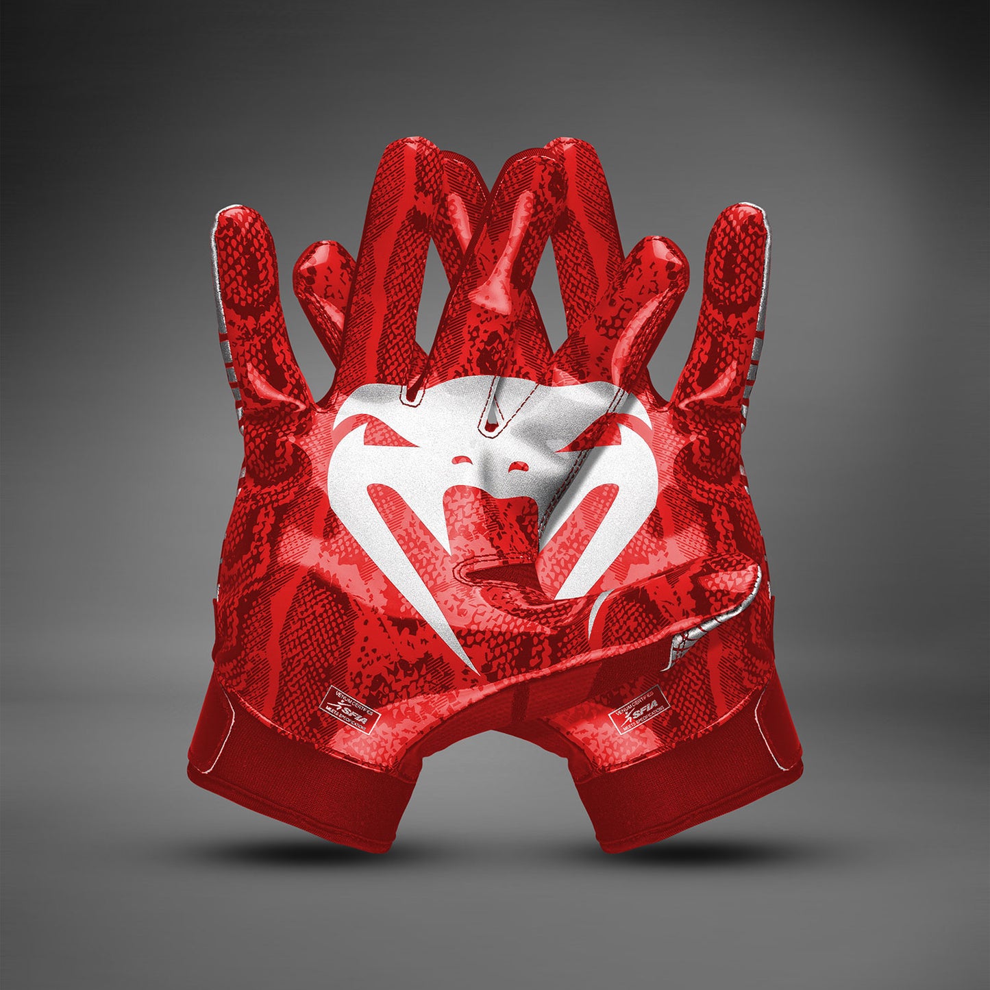 Venum Elite Football Gloves - Red/Silver