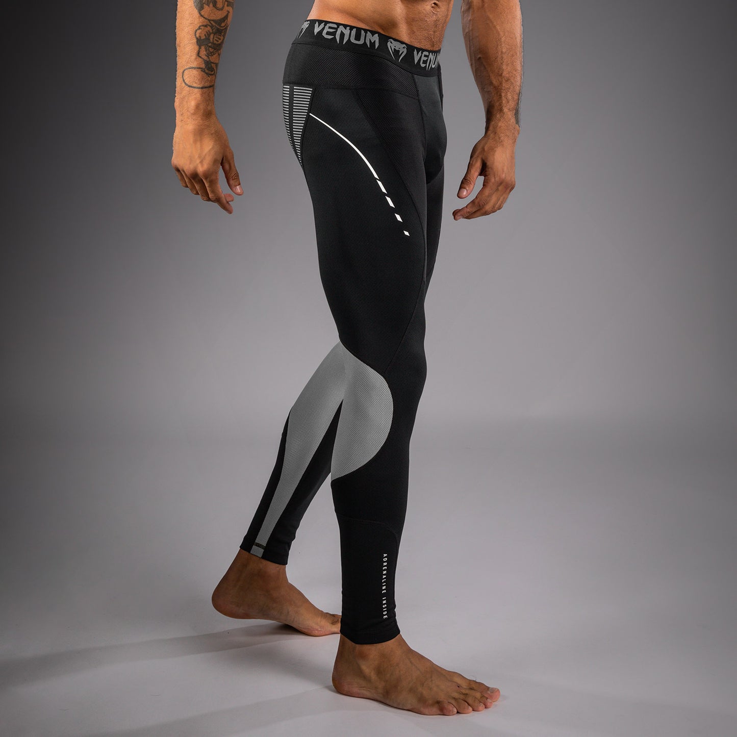 Venum Adrenaline Spats - Black/Silver Grey
