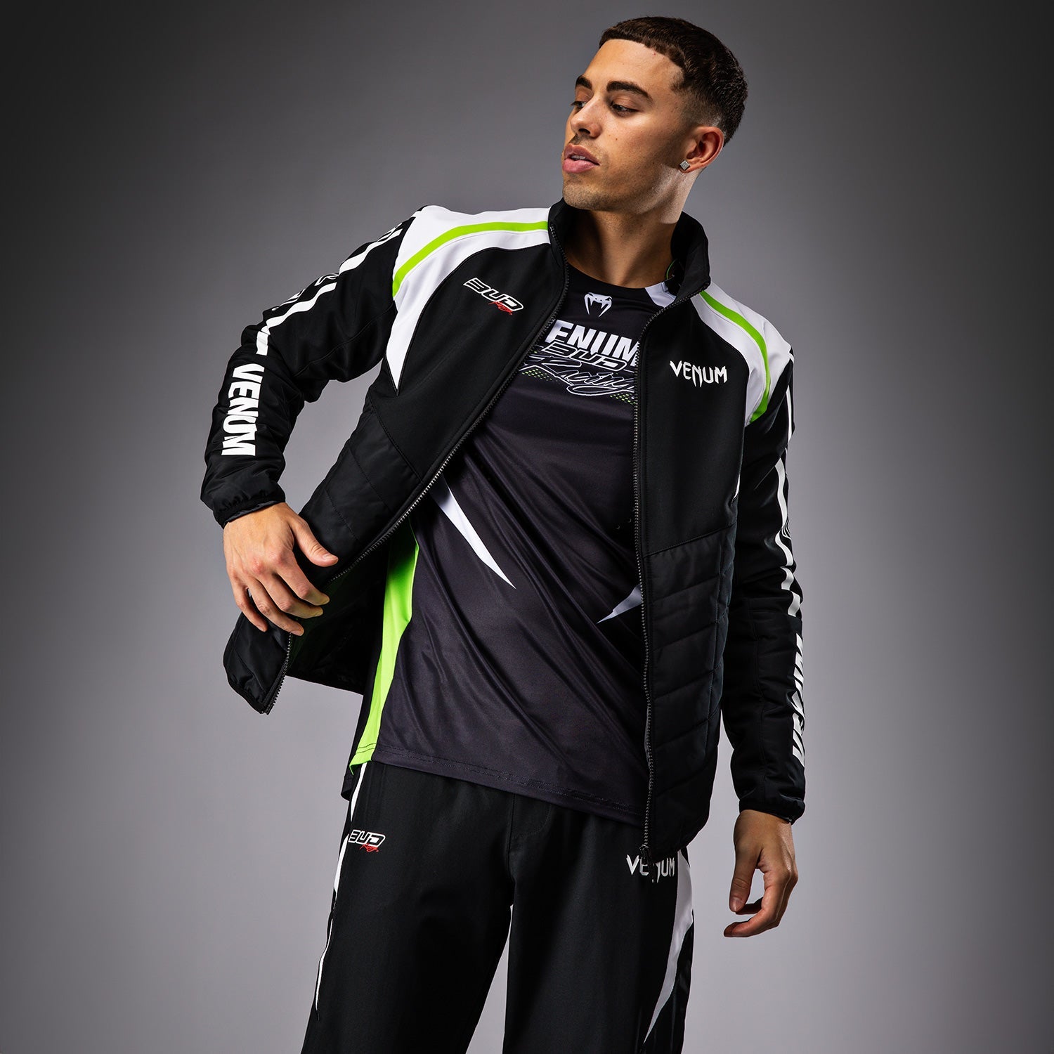 Venum x Bud Racing Men's Jacket - Black/White/Lime Green - Venum