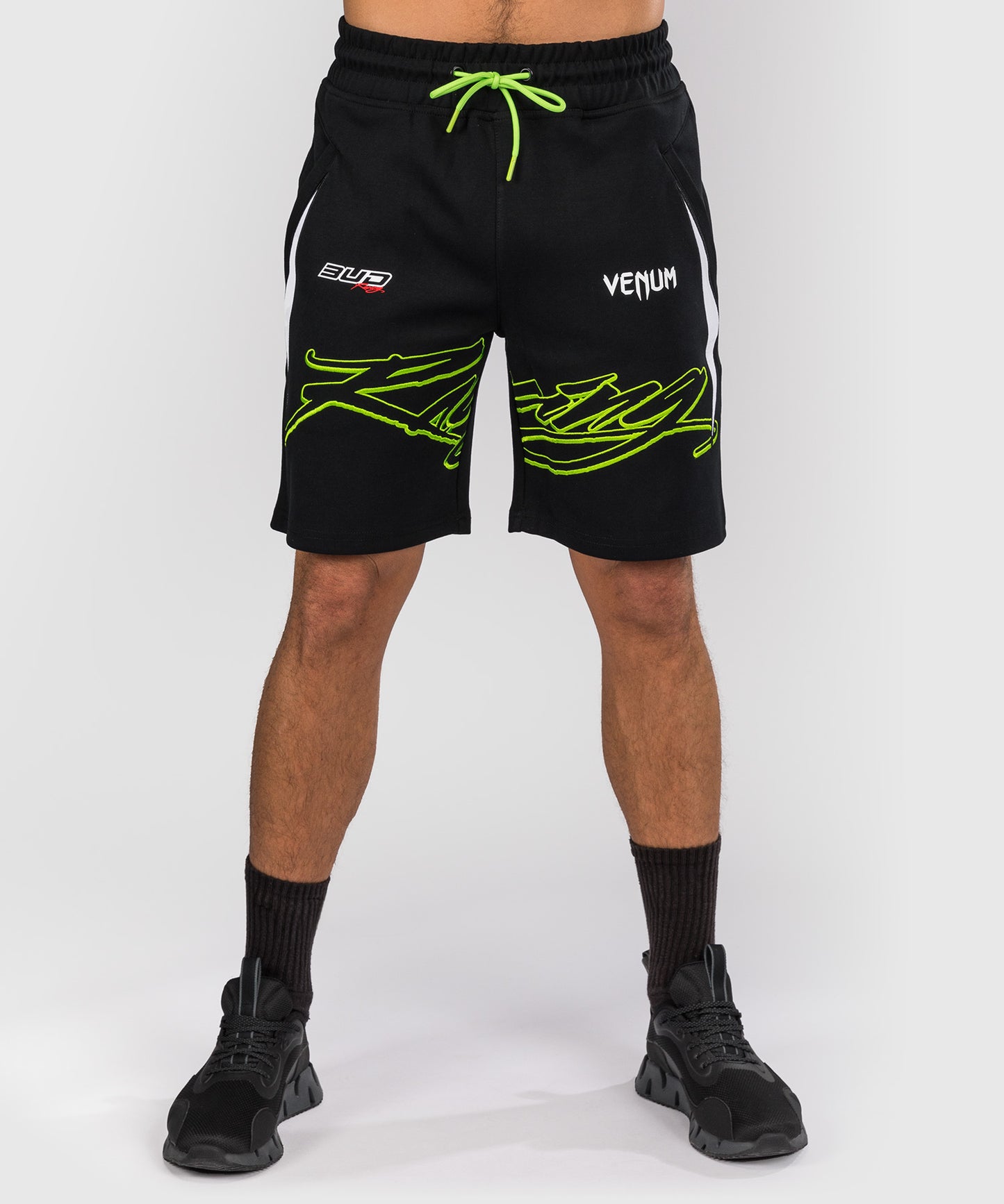 Venum x Bud Racing Men’s Cotton Shorts - Black/White/Lime Green