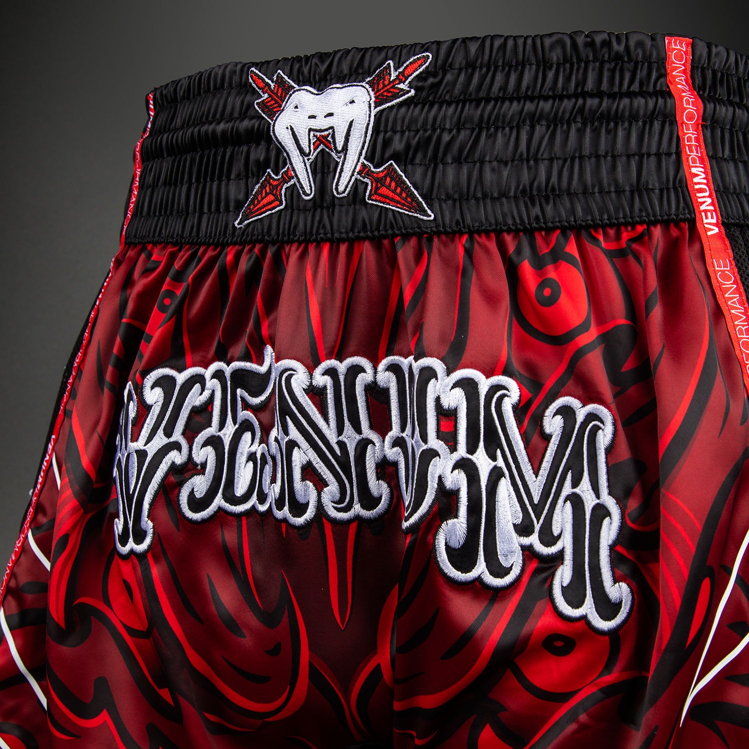 Venum Wolf Atak Muay Thai Shorts - Black/Red - Venum