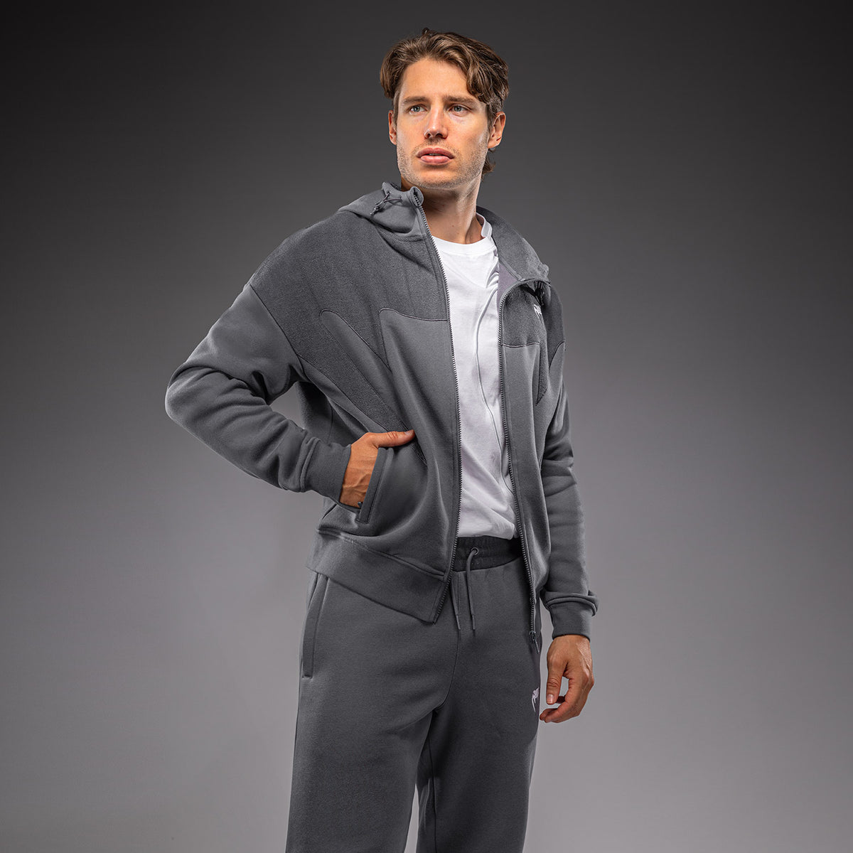 Venum Attack Fleece & Weave Track Jacket - Grey  product-type_Sweatshirts Venum