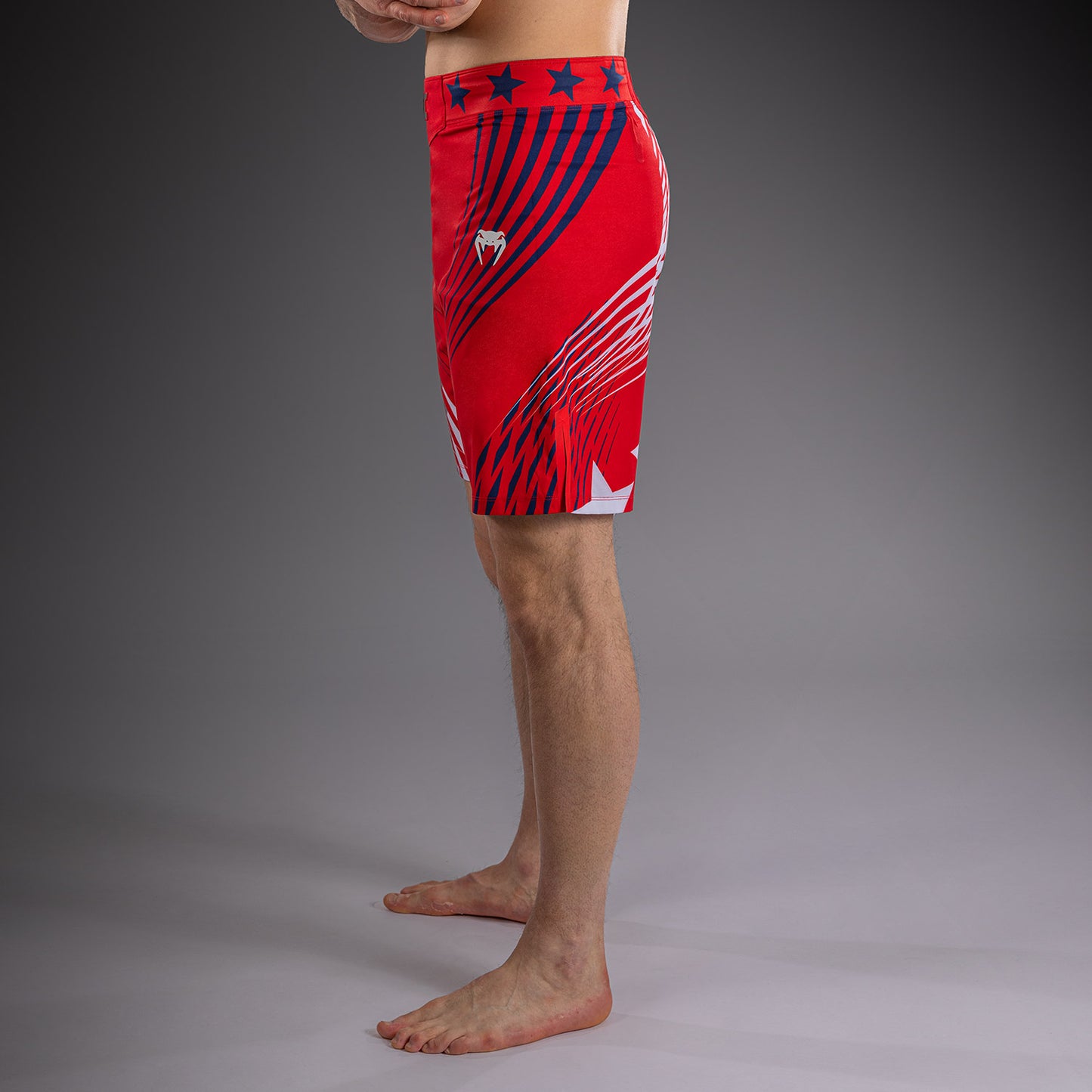 Men's Official UFC Freedom 250 by Venum Red Authentic Fight Night Long Fit Fight Short