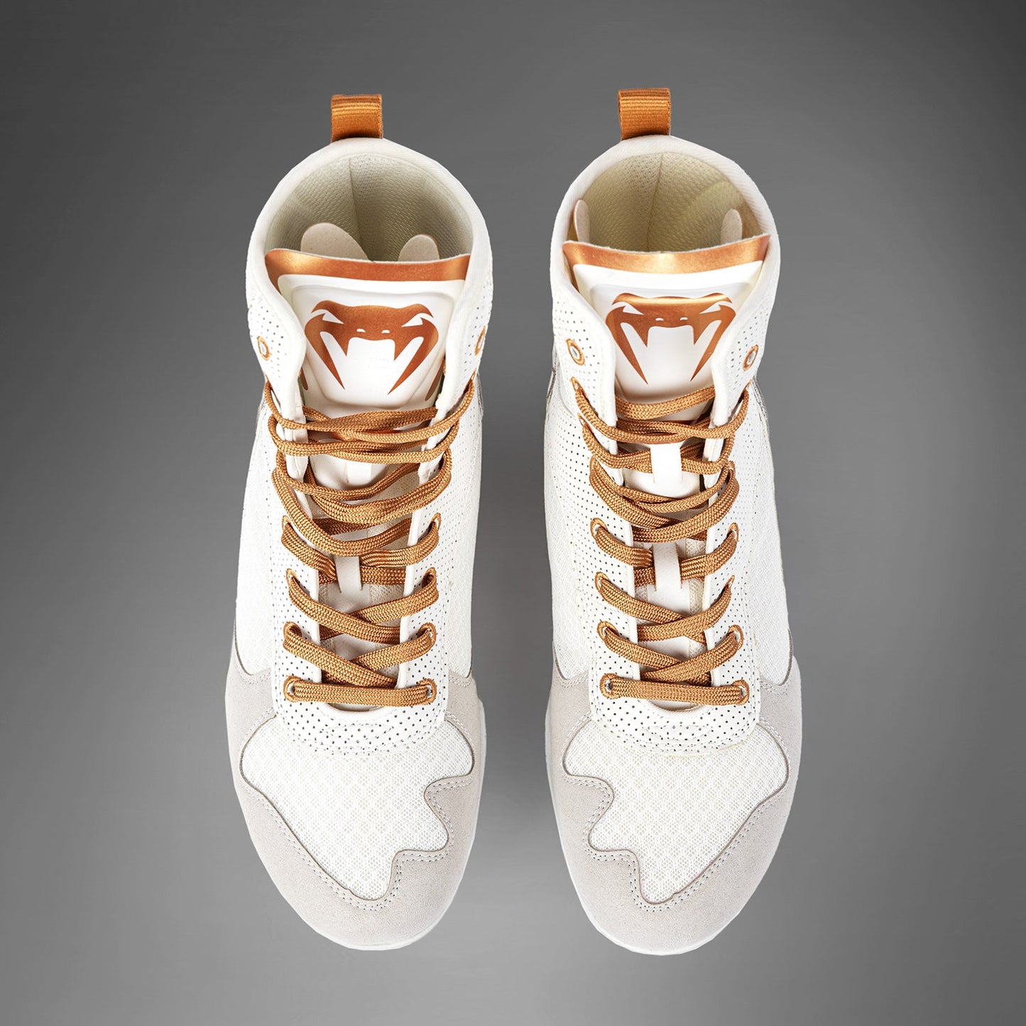 Venum Elite Boxing Shoes - White/Gold