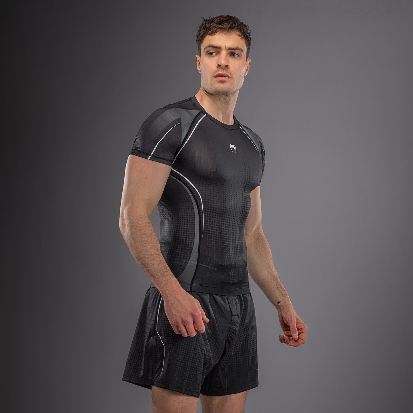 Venum Stealth Short Sleeve Rashguard - Black/White