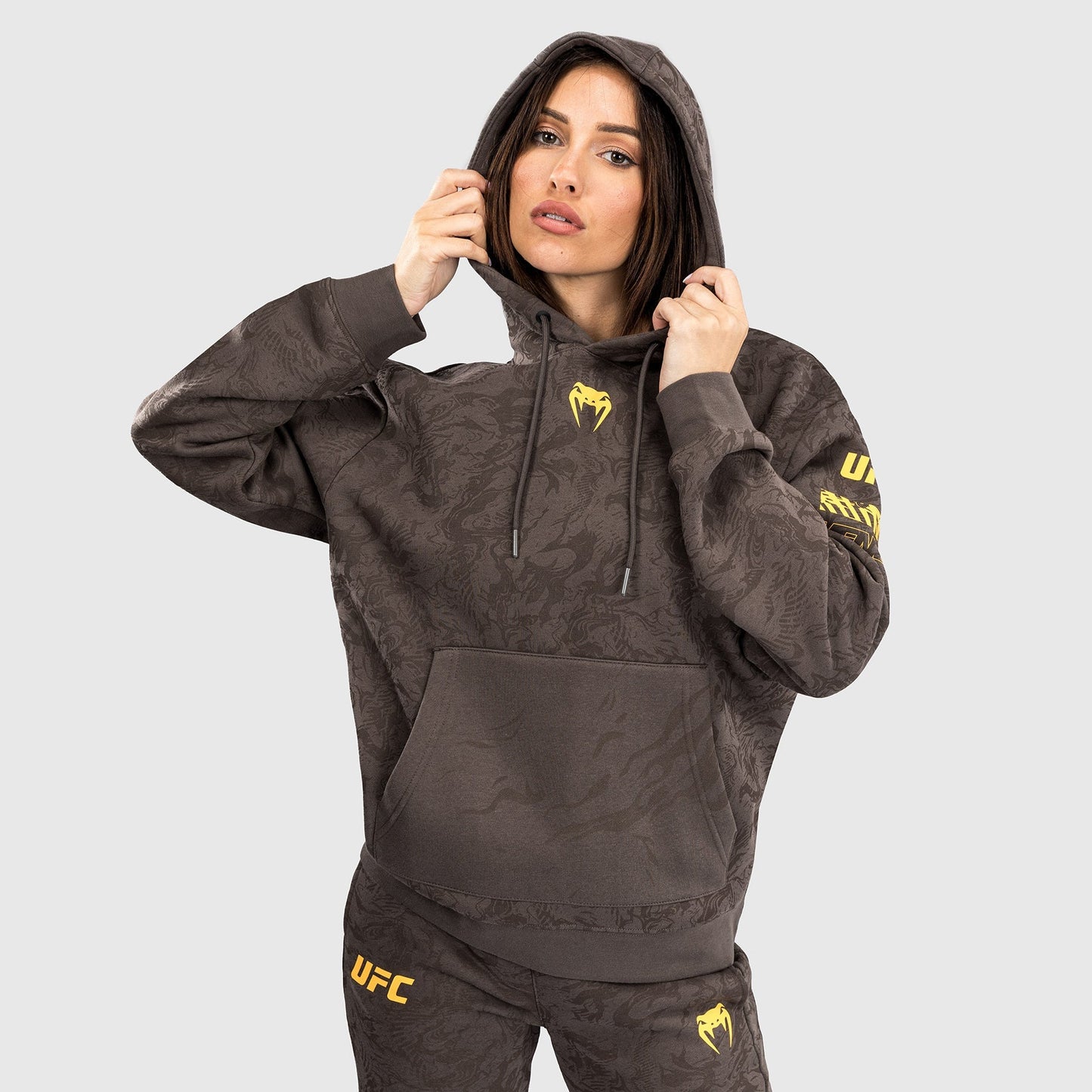UFC Fusion by Venum Fight Week Women’s Pullover Hoodie - Earthen Brown