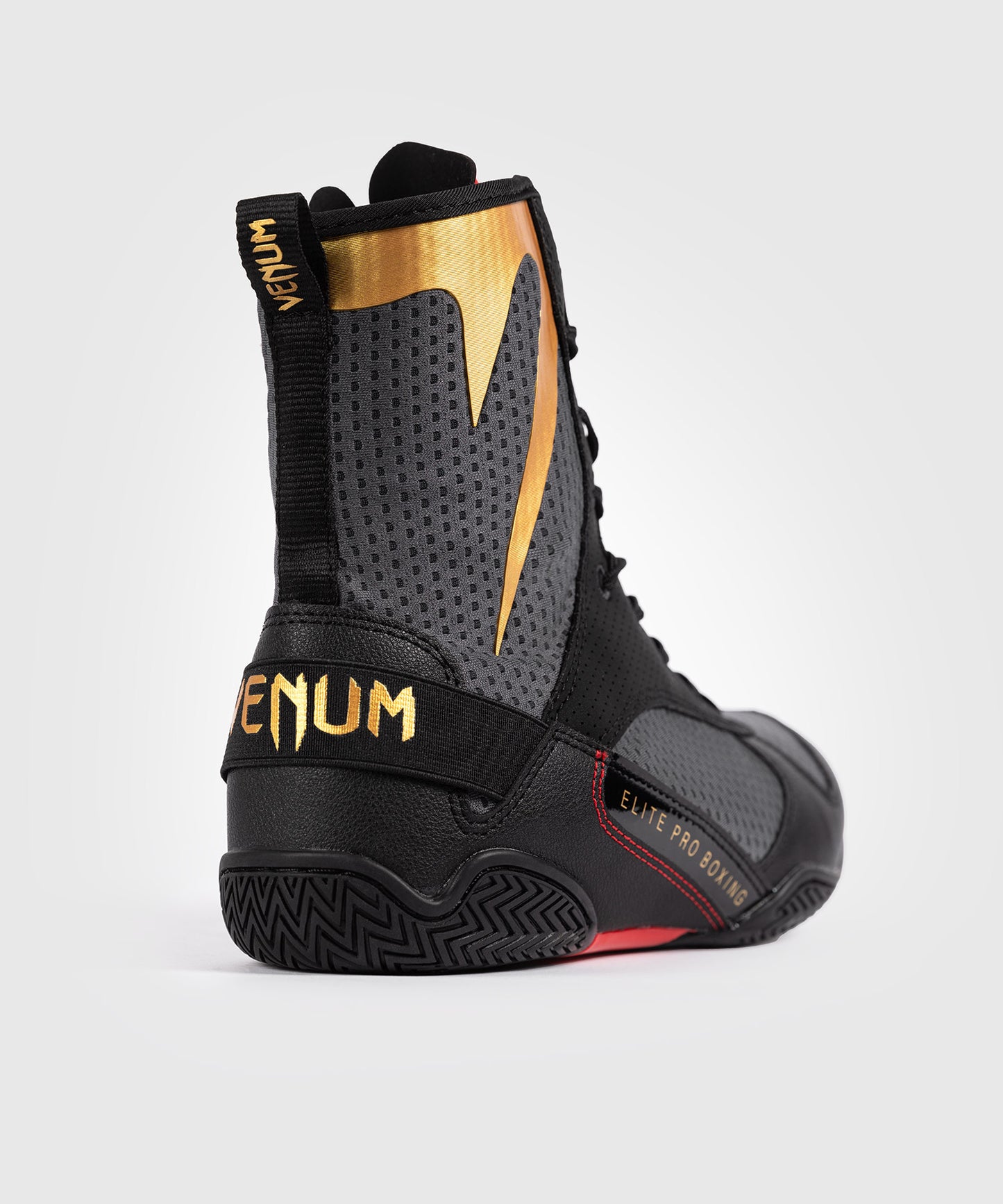 Venum Elite Boxing Shoes - Storm Grey / Gold