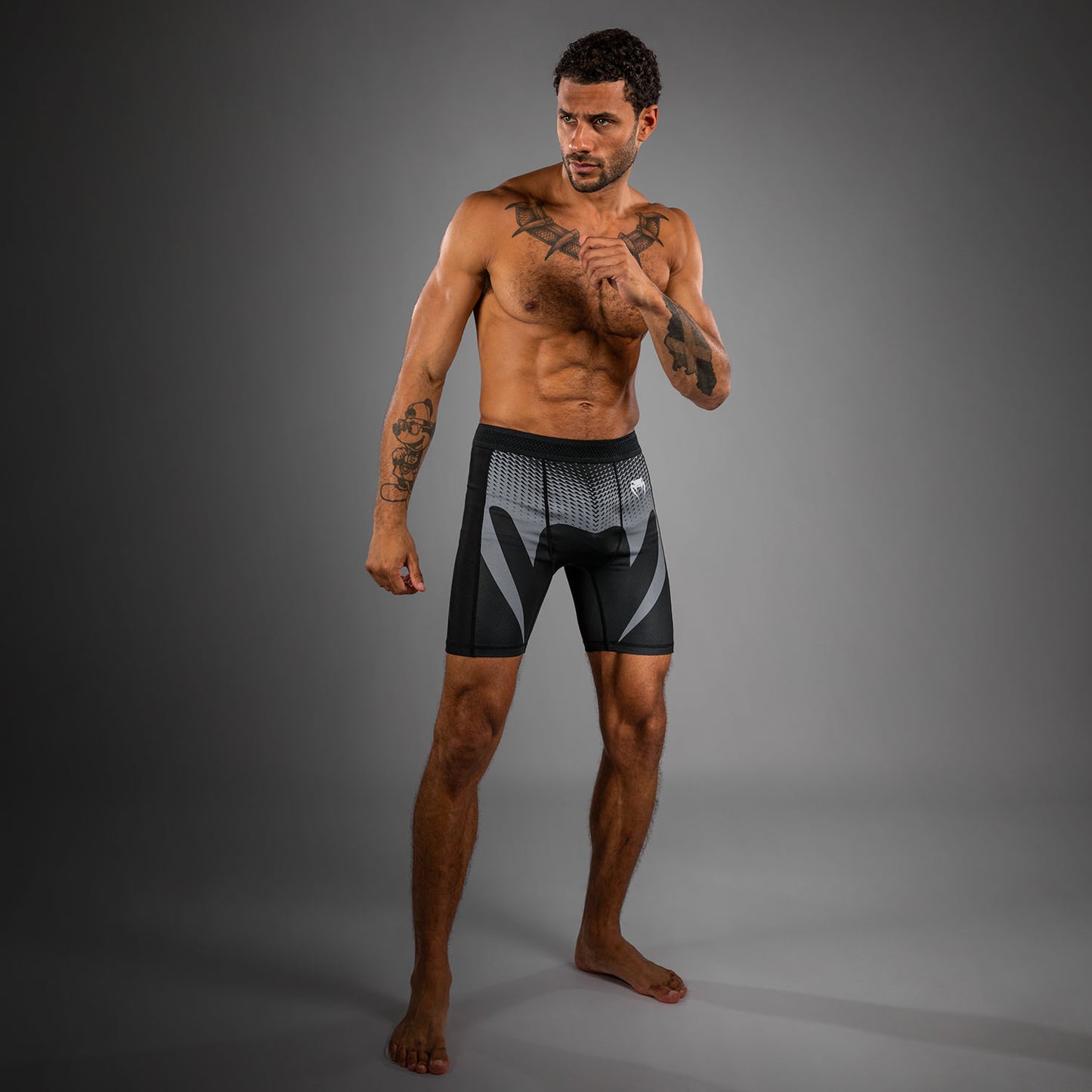 Venum No Gi Vale Tudo Shorts - Black/ Silver Grey