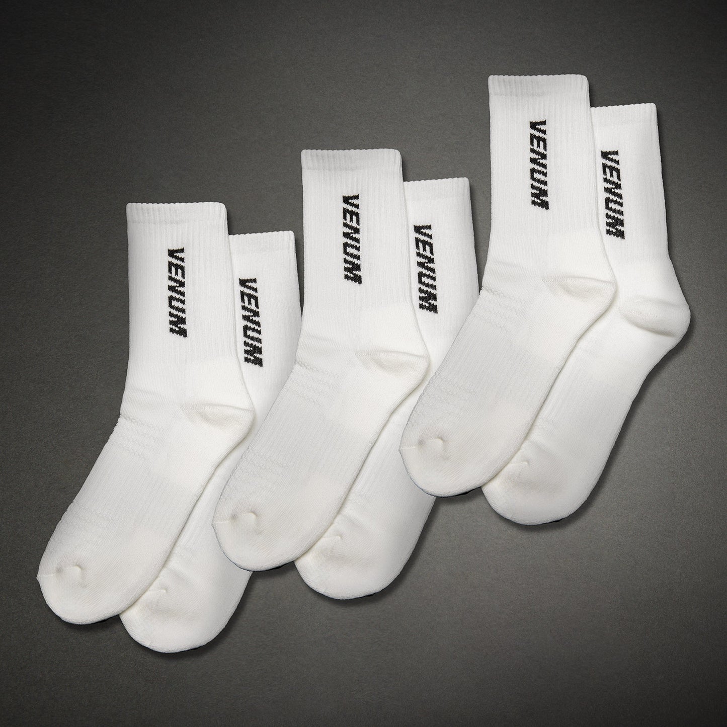 Venum Essential Crew Socks (Set of 3 pairs) - White/Black