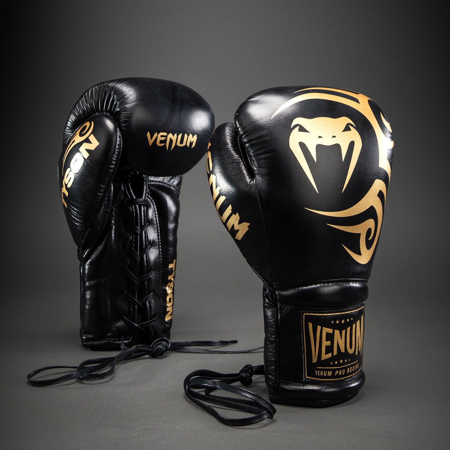 Venum Giant 2.0 Mike Tyson Pro Boxing Gloves with Laces - Black/Gold
