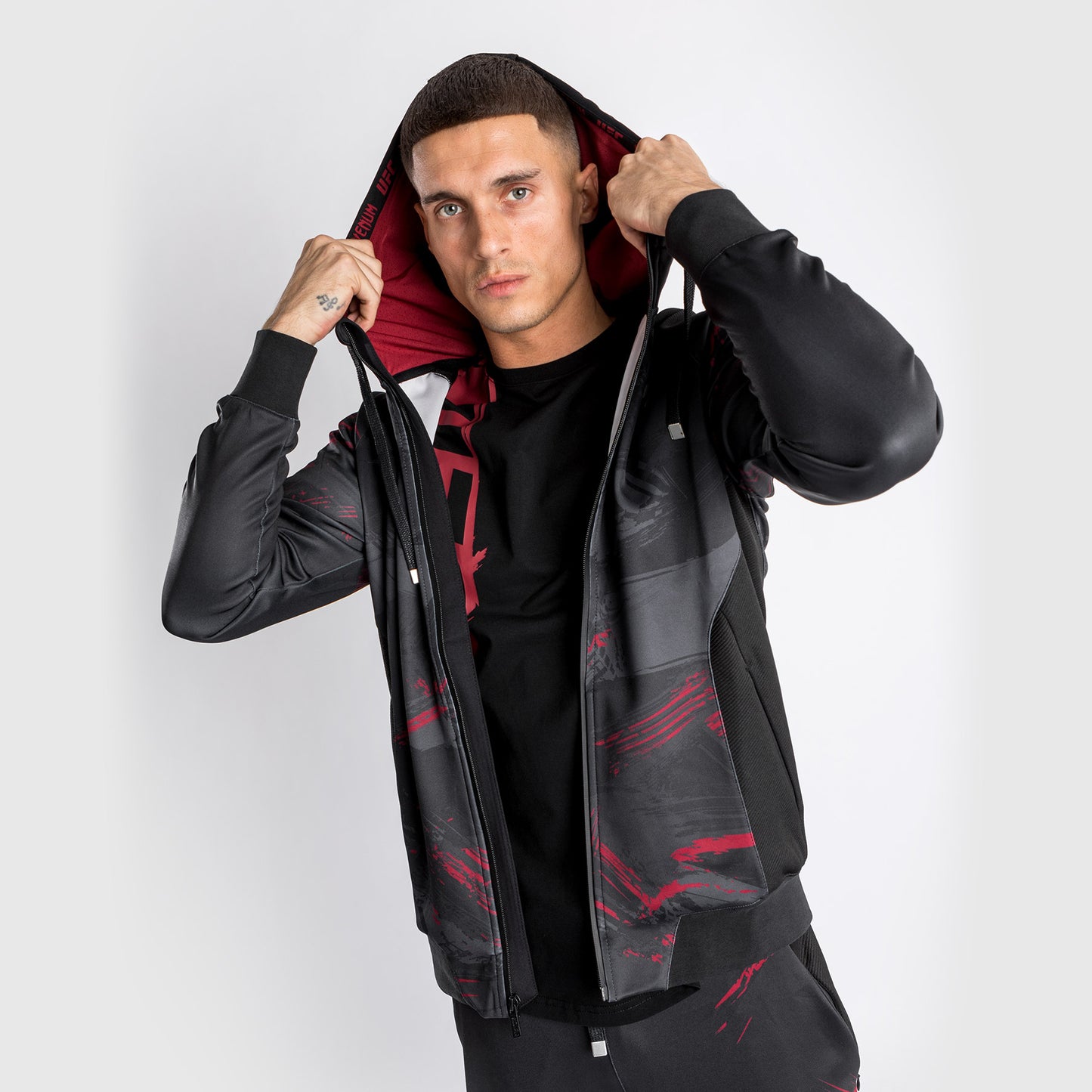 UFC Venum Authentic Fight Week 2.0 Men's Zipped Hoodie - Black/Red
