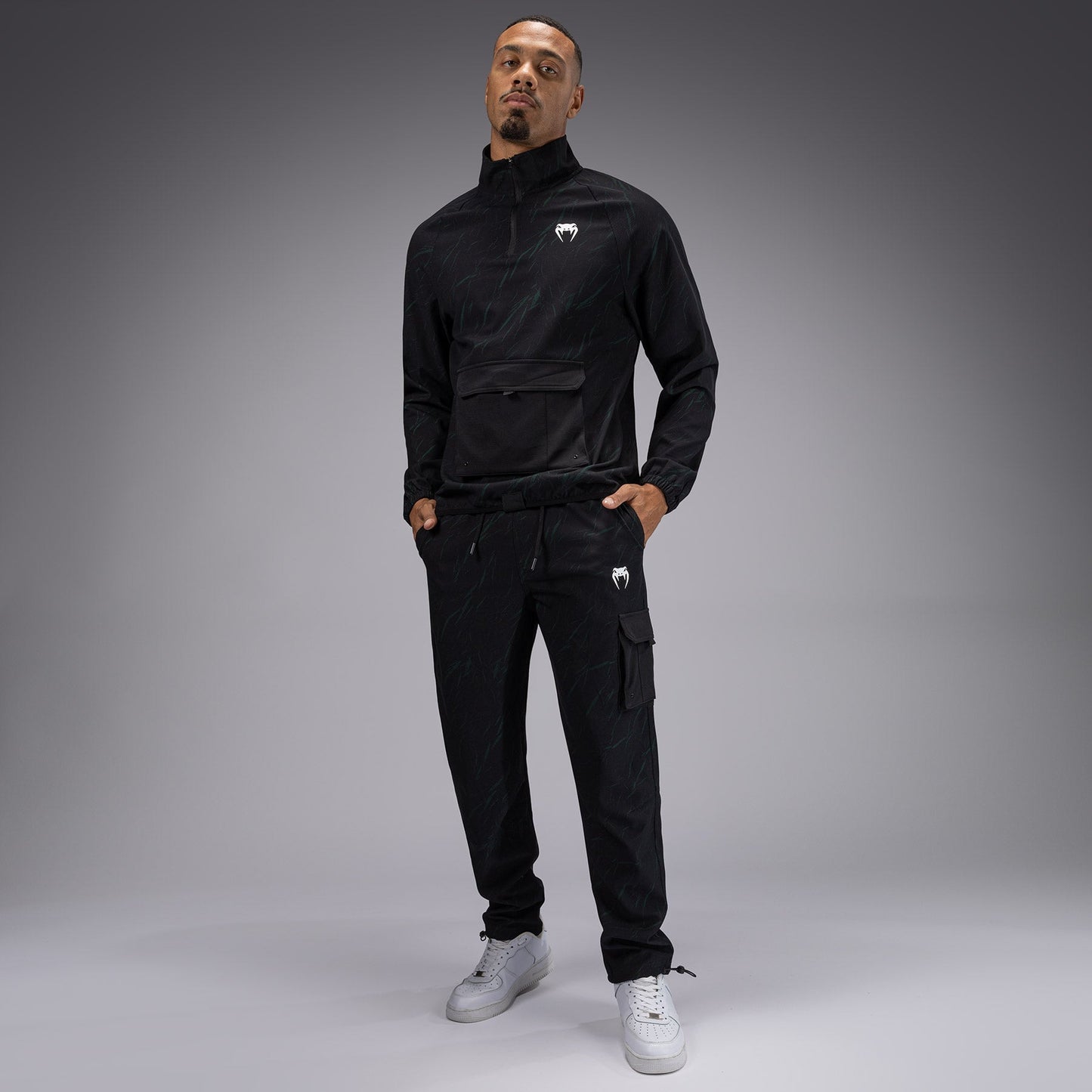 Venum Trooper Men's Half-Zip Jacket - Black/Forest Green