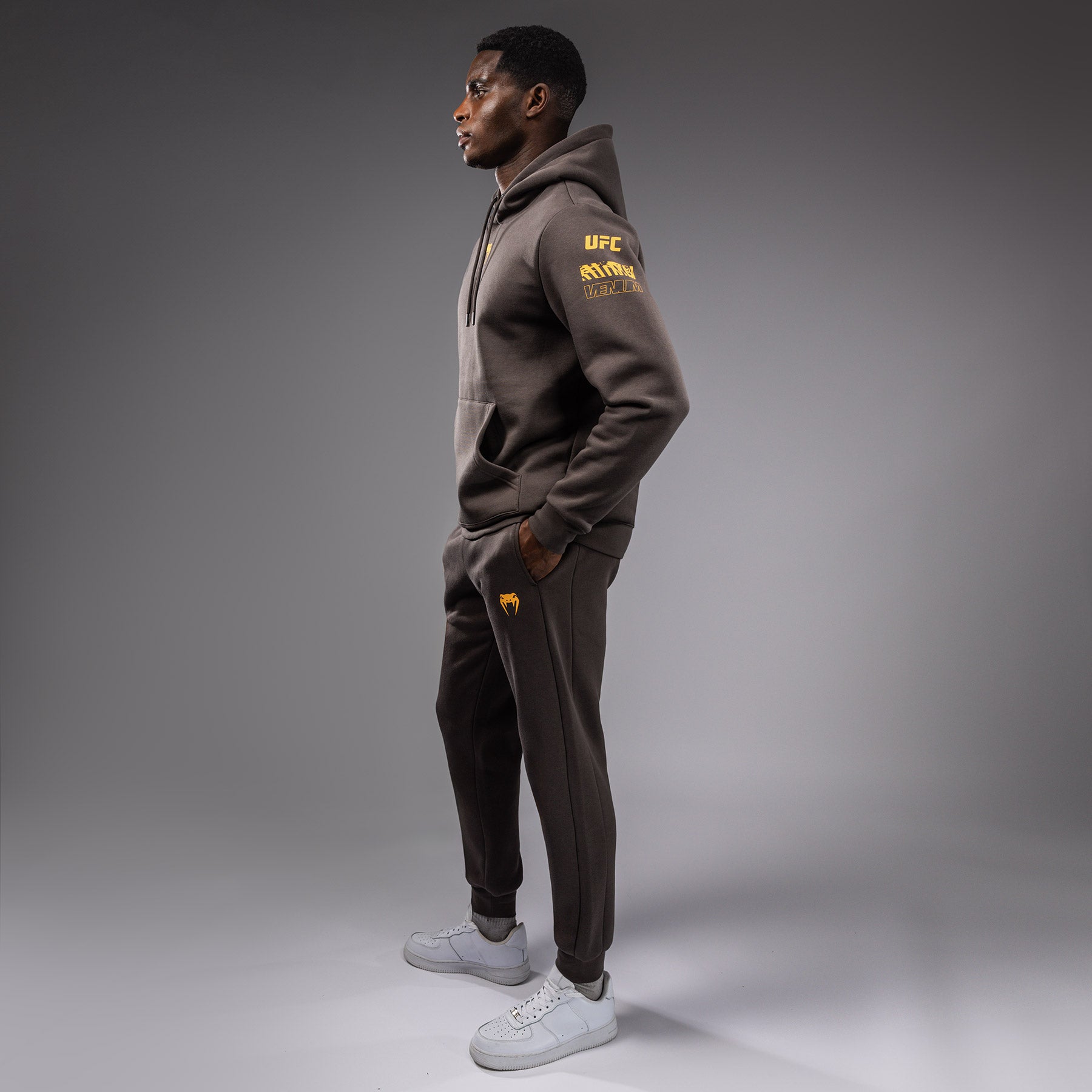 UFC Fusion by Venum Fight Week Men's Pullover Hoodie - Solid Earthen