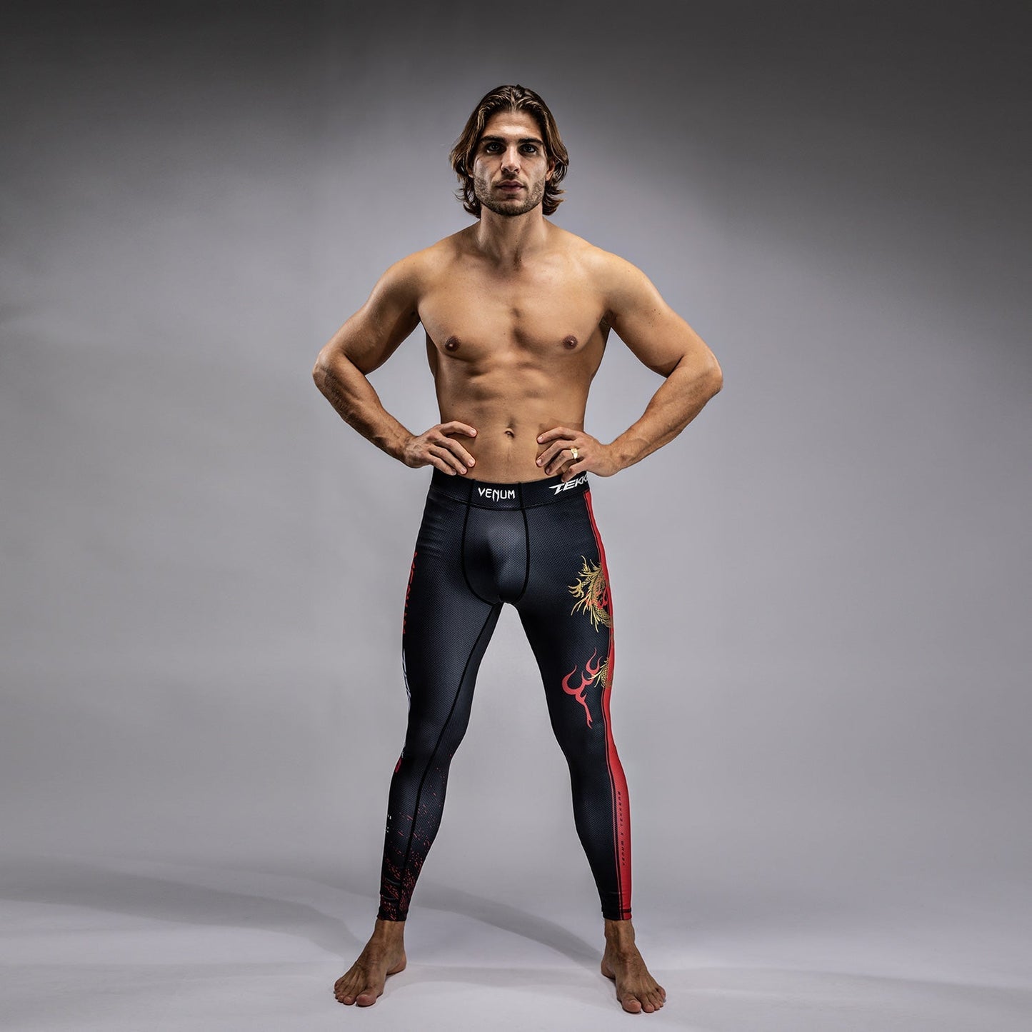 Venum x TEKKEN 8 - Marshall Law Spats - Black/Red/Gold