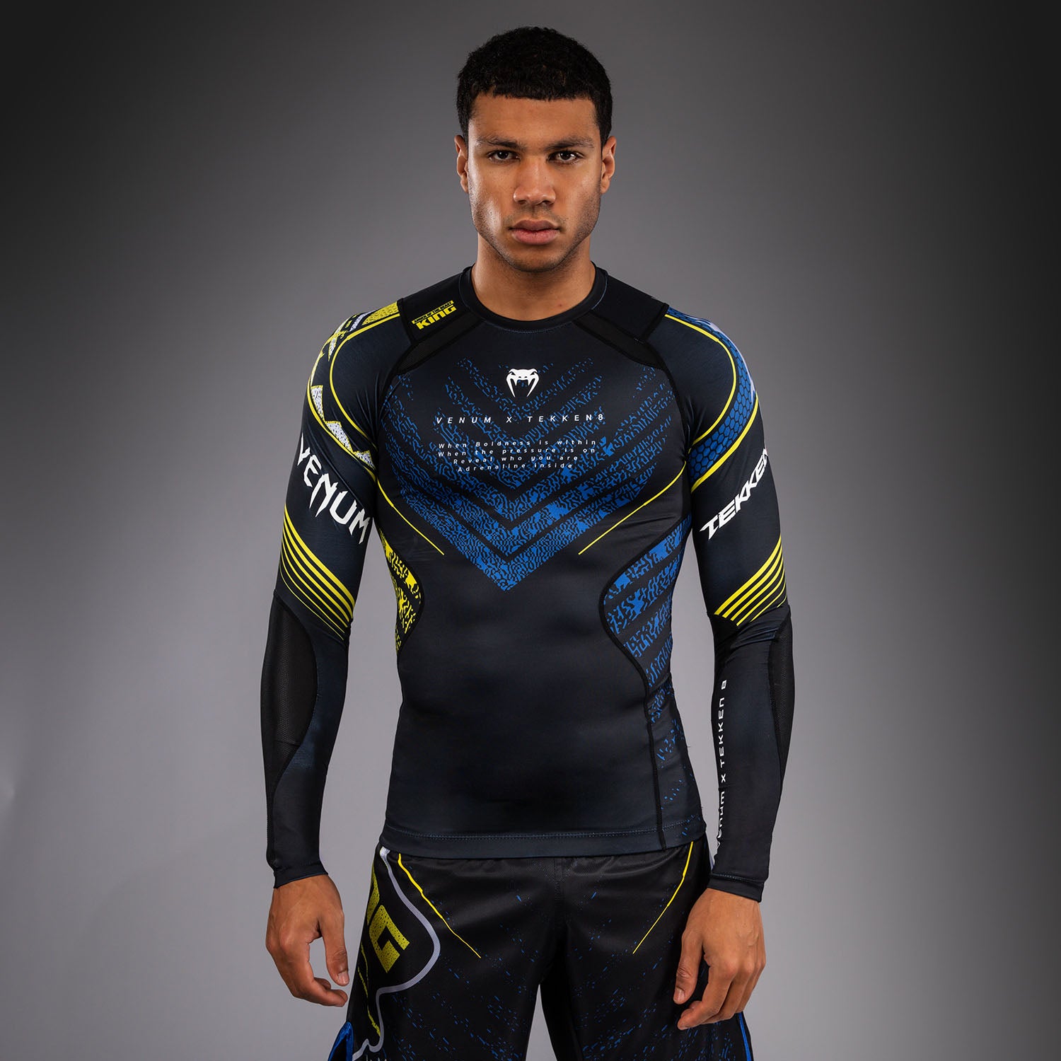マキシム　レベッカロミン Venum x TEKKEN 8 Long Sleeve Rashguard - King - Black/Yellow - Venum