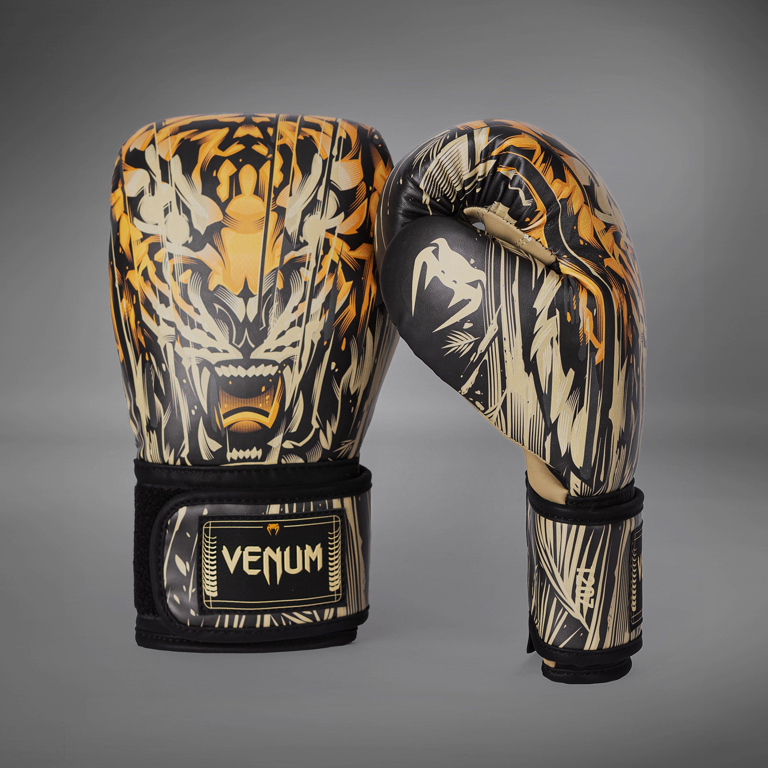 Venum Tiger Boxing Gloves - Black/Neon Orange - Venum