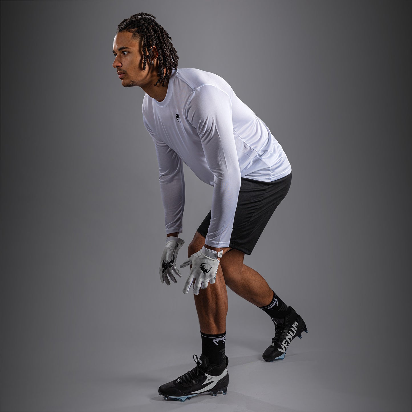 Venum Lineup Performance Long Sleeve T-Shirt - White/Black  product-type_Dry Tech T-Shirts Venum