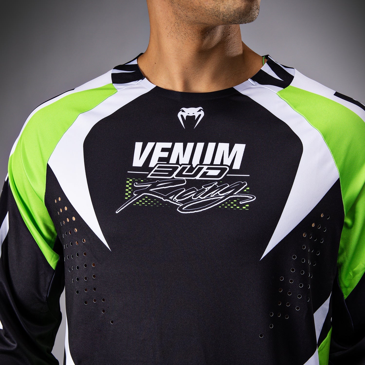 Venum x Bud Racing Men's Dry-Tech T-Shirt - Black/White/Lime Green
