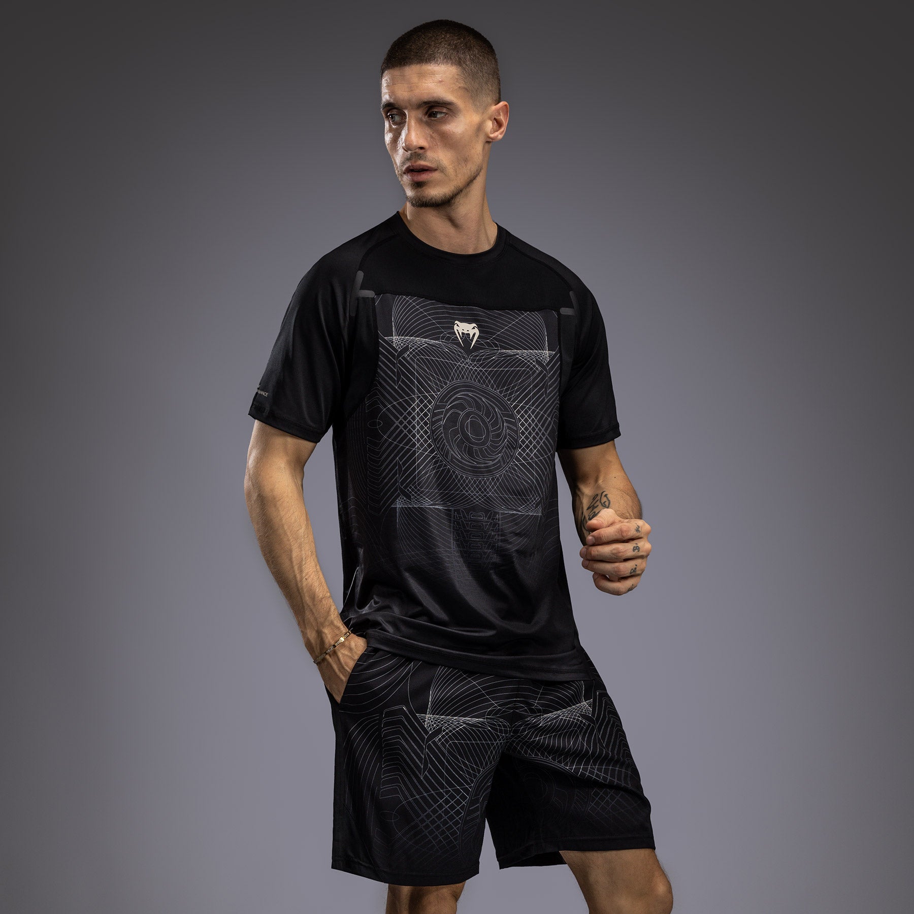Venum G-Fit Air Men's Dry-Tech T-Shirt - Deep Black/Desert Sand