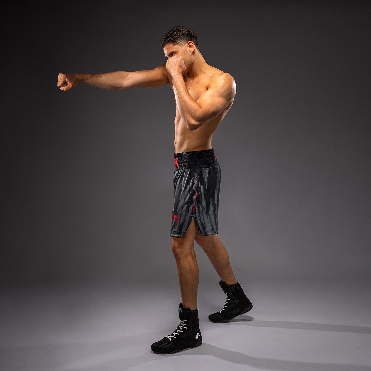 Venum Demon Boxing Shorts - Black/Grey  product-type_Boxing shorts Venum
