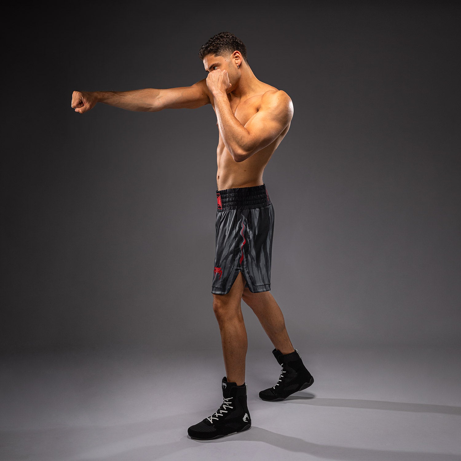 Venum Demon Boxing Shorts - Black/Grey  product-type_Boxing shorts Venum