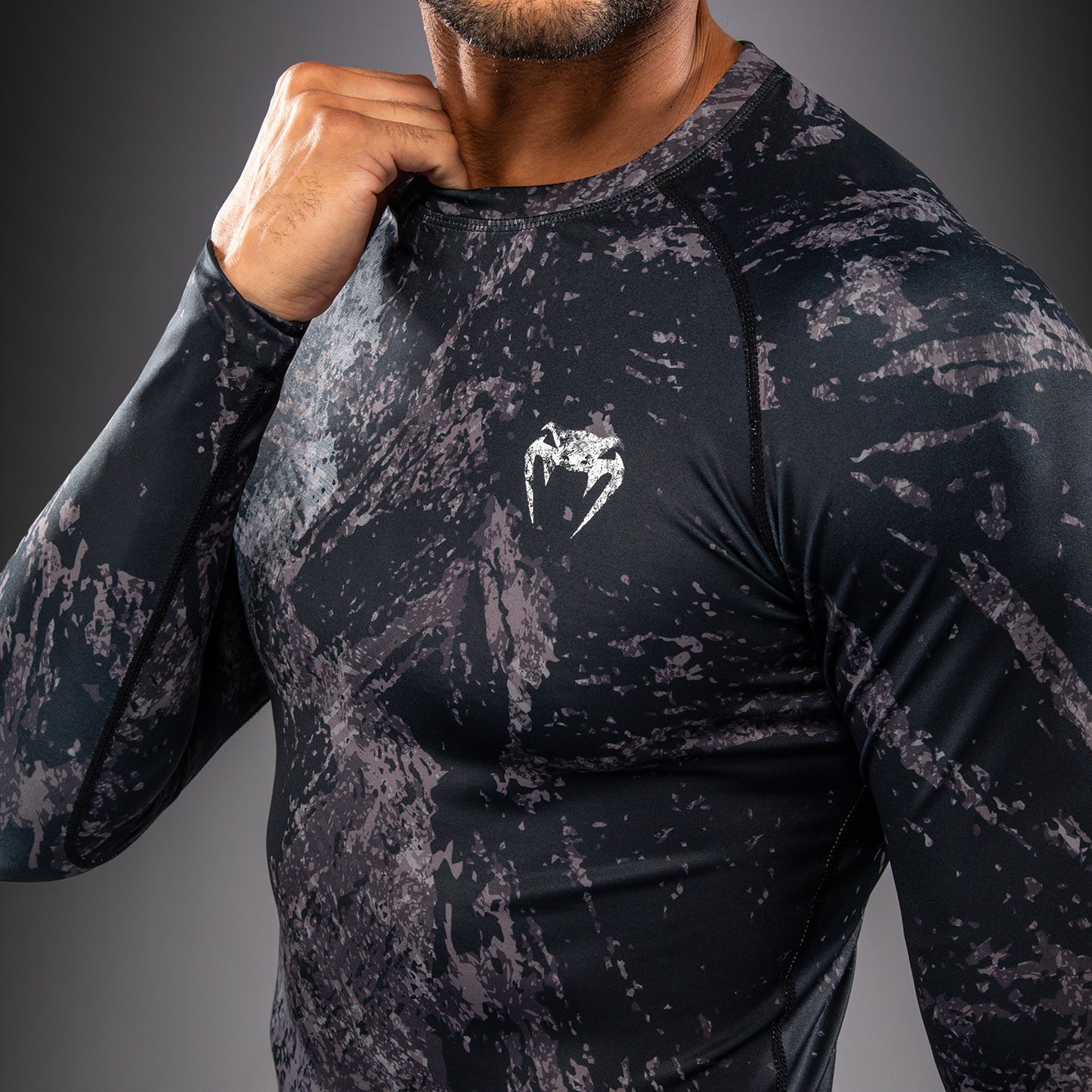 Venum Rage & Workout Long Sleeve Rashguard - Black/Grey  product-type_Compression T-Shirts Venum