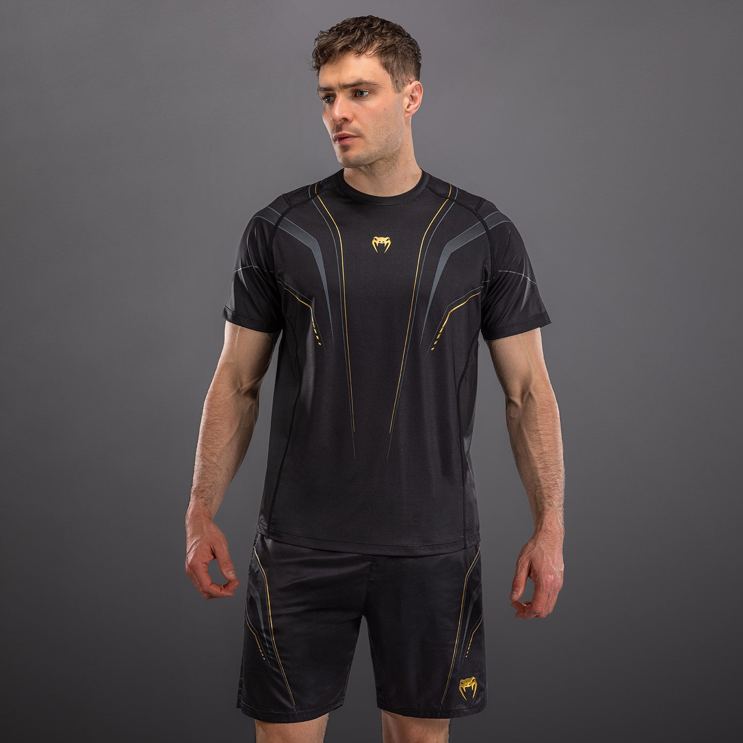Venum Streamline Dry-Tech T-Shirt - Black/Gold  product-type_Dry Tech T-Shirts Venum