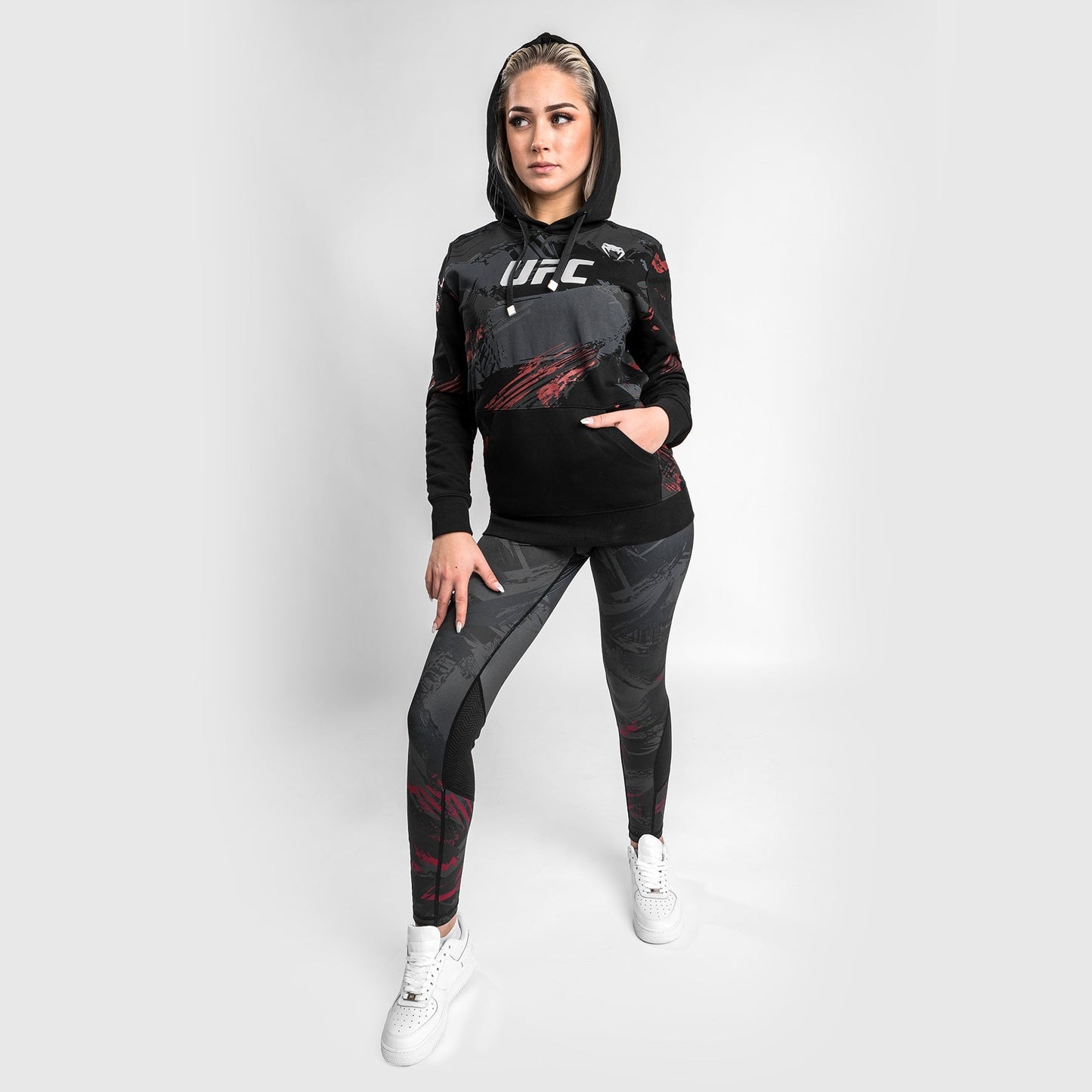 UFC Venum Authentic Fight Week 2.0 Women’s Pullover Hoodie - Black/Red