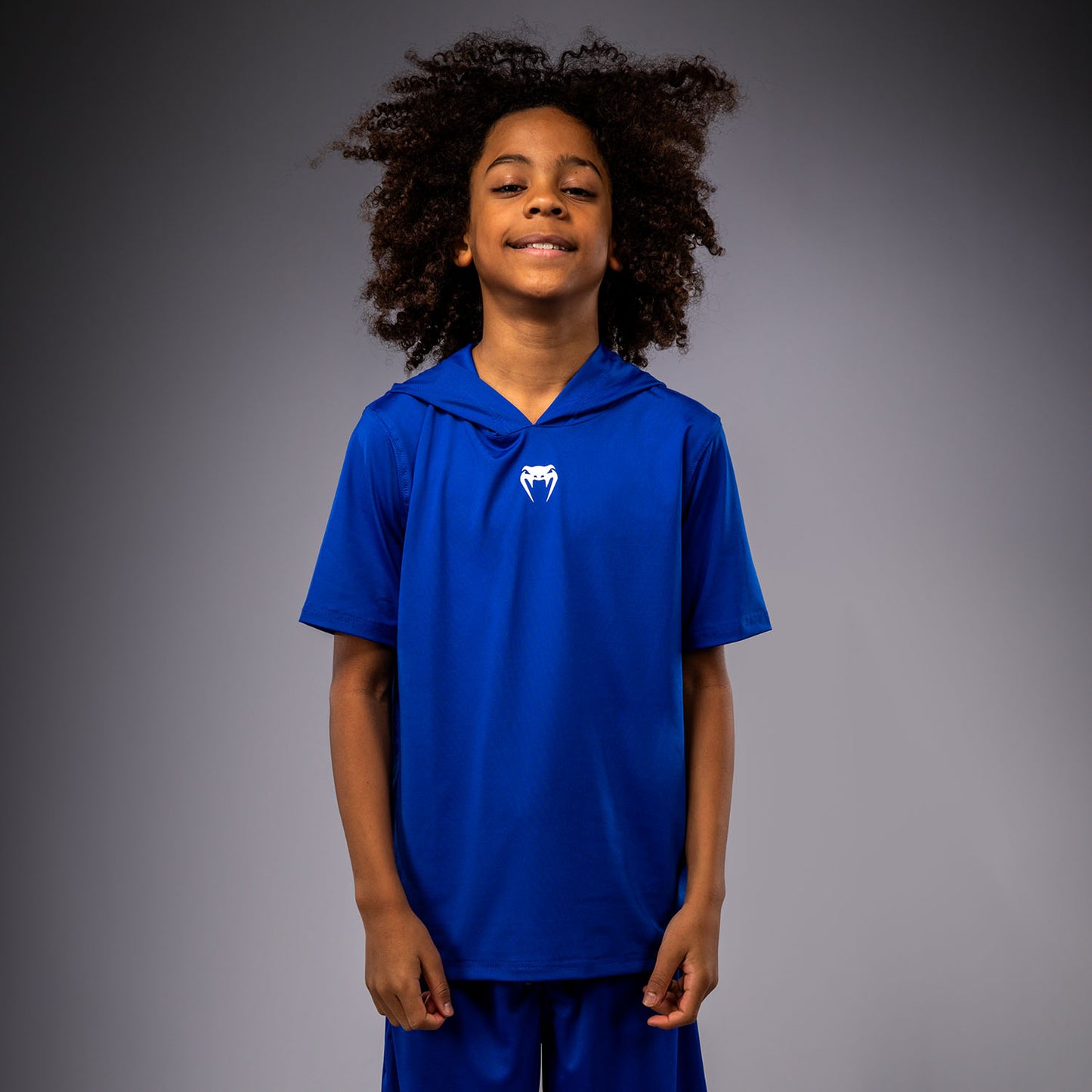 Venum Elite Kids Short Sleeve Dry-Tech Hoodie - Royal Blue
